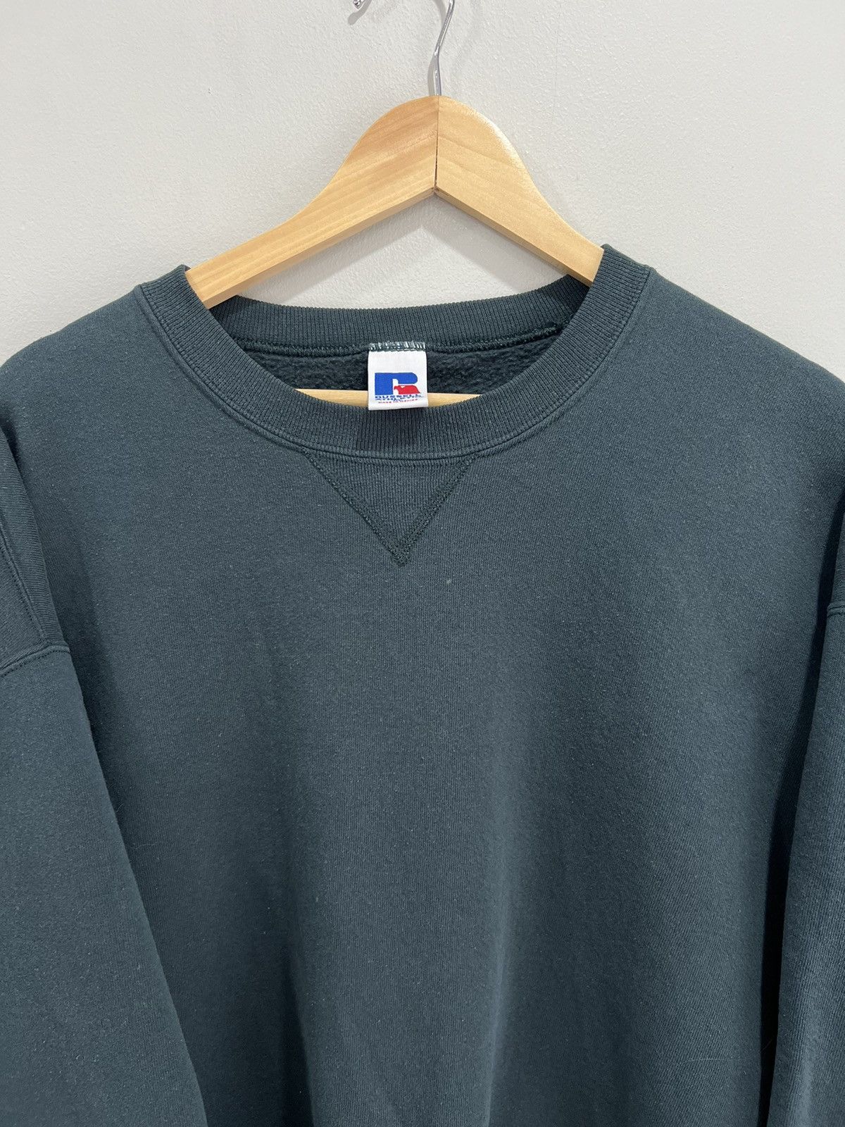 Russell Athletic Vtg Russell Athletic Sweater Sweatshirt green blank Size US XL / EU 56 / 4 - 4 Thumbnail