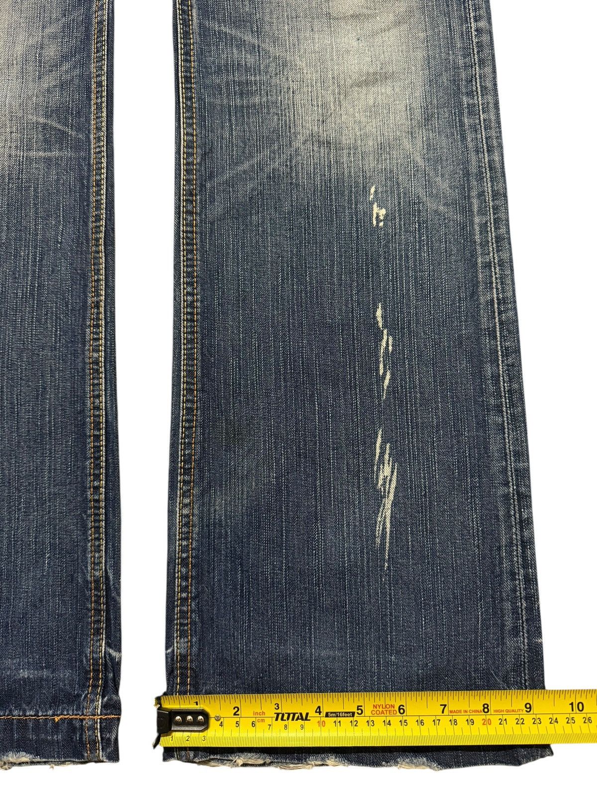 Tornado Mart Vintage 90s Liberto Blue Faded Wash Paint Distress Wide Leg Size US 34 / EU 50 - 14 Thumbnail