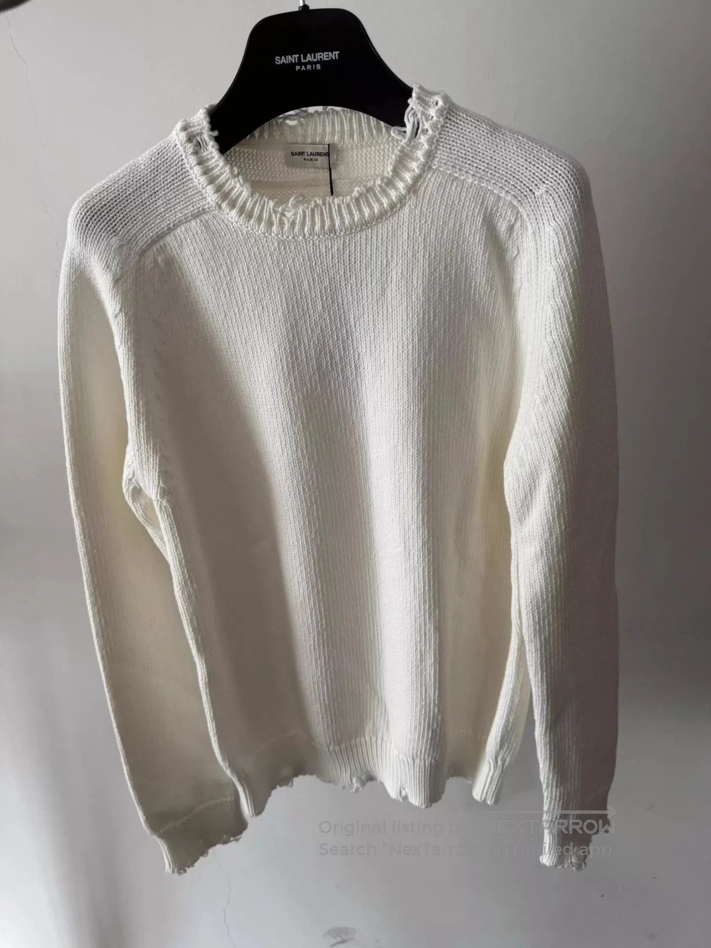Saint Laurent Paris Saint Laurent Paris Solid color perforated sweater. Size US M / EU 48-50 / 2 - 1 Thumbnail