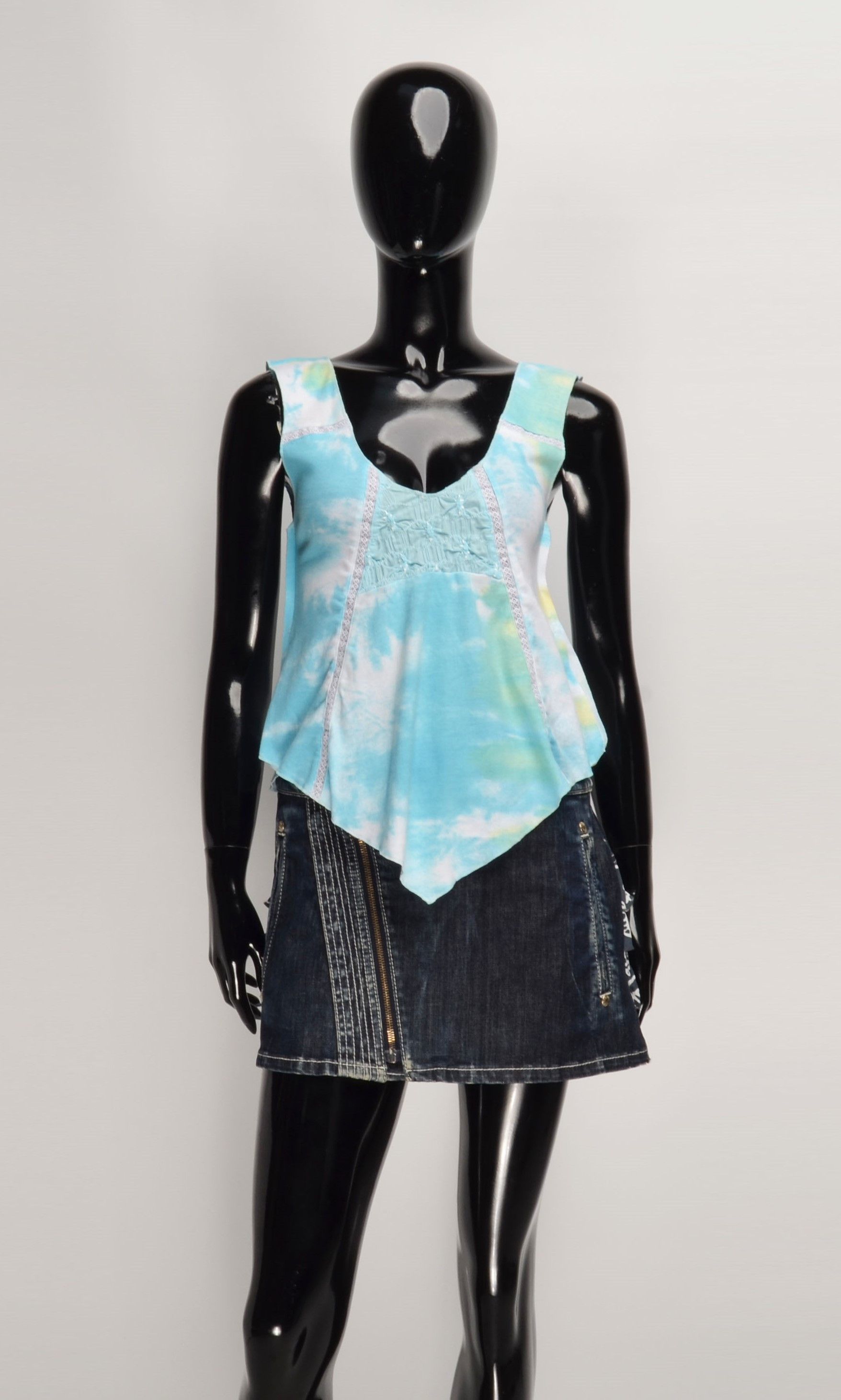 Custo Barcelona × Designer × Vintage Vintage Custo Barcelona Y2K Cottagecore Fairy Blue Top Size S / US 4 / IT 40 - 1 Thumbnail