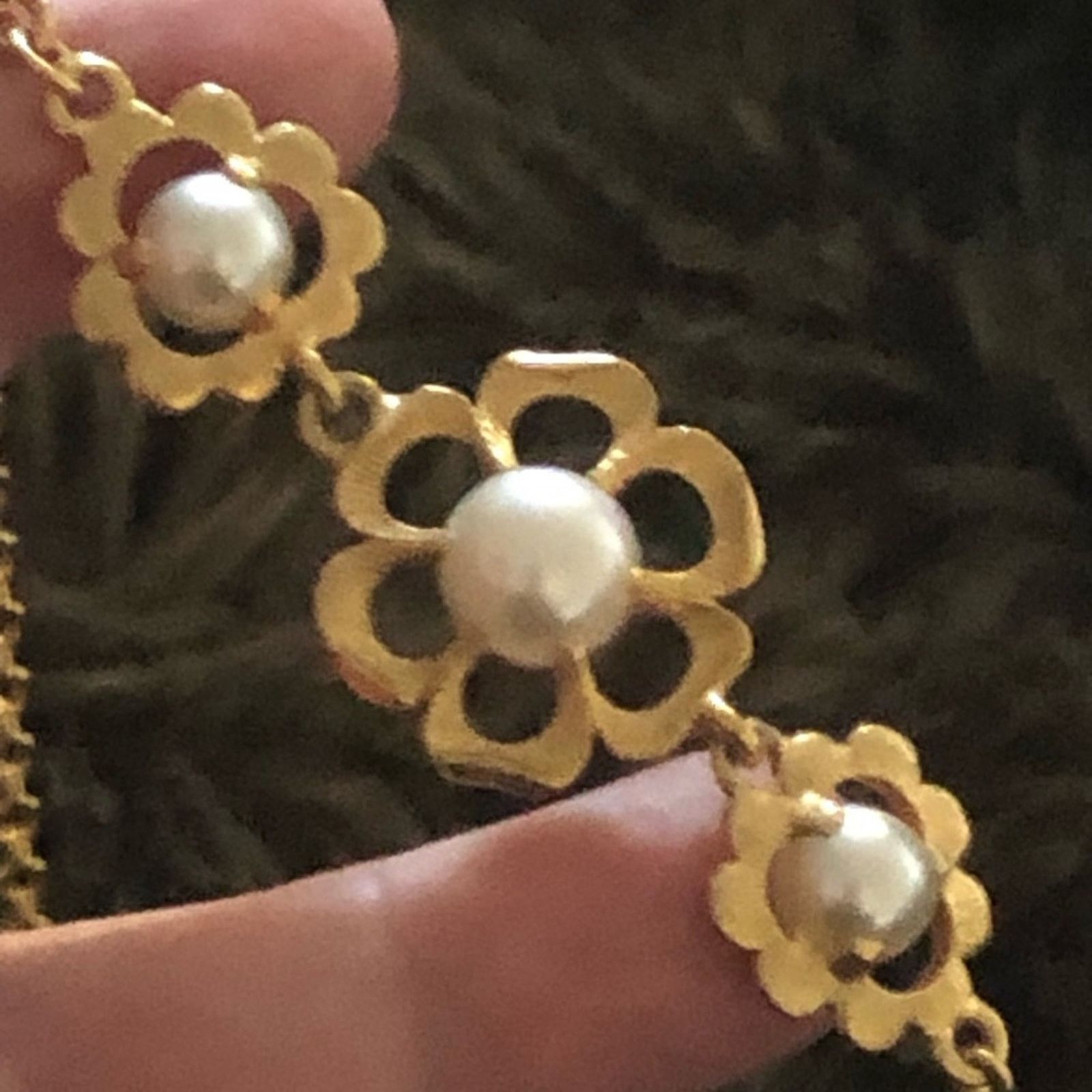 Vintage Vintage gold plated faux pearl accent necklace Size ONE SIZE - 6 Thumbnail