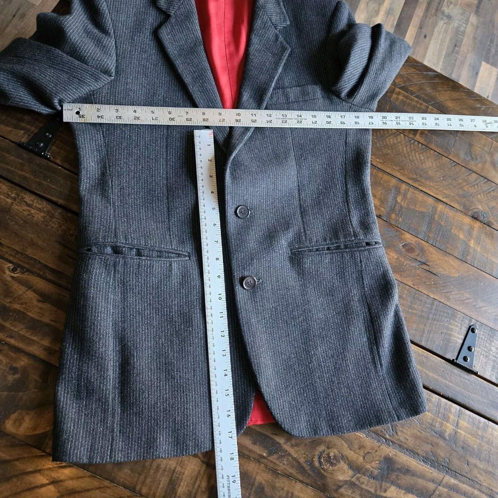 Designer Raffinati Pin Striped Jacket Mens S/M Vintage Wool Blend C21 Size 36R - 4 Thumbnail
