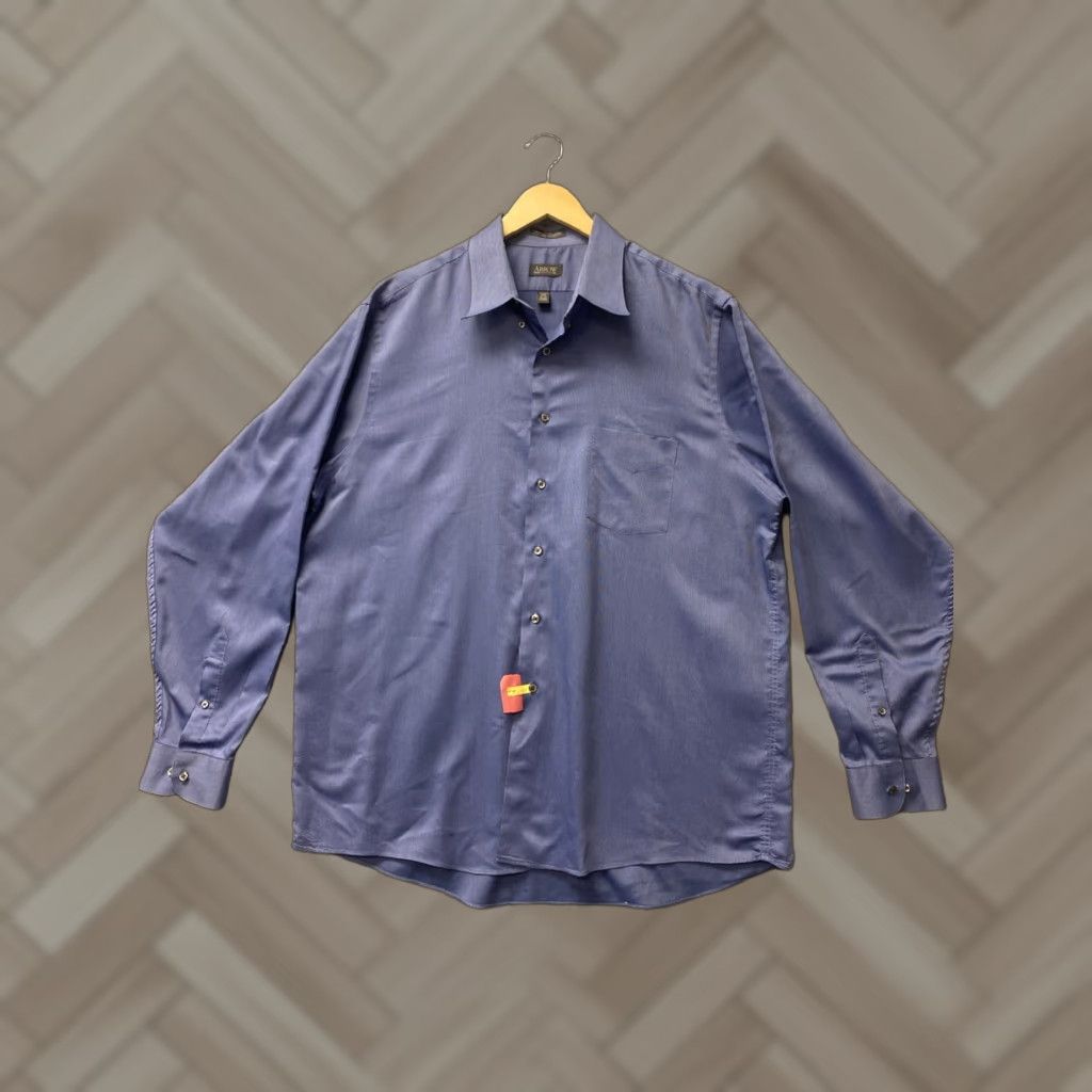 Arrow ARROW Men's XL Blue Cotton Blend Button-Up Shirt Long Sleeve Solid Size US XL / EU 56 / 4 - 1 Thumbnail