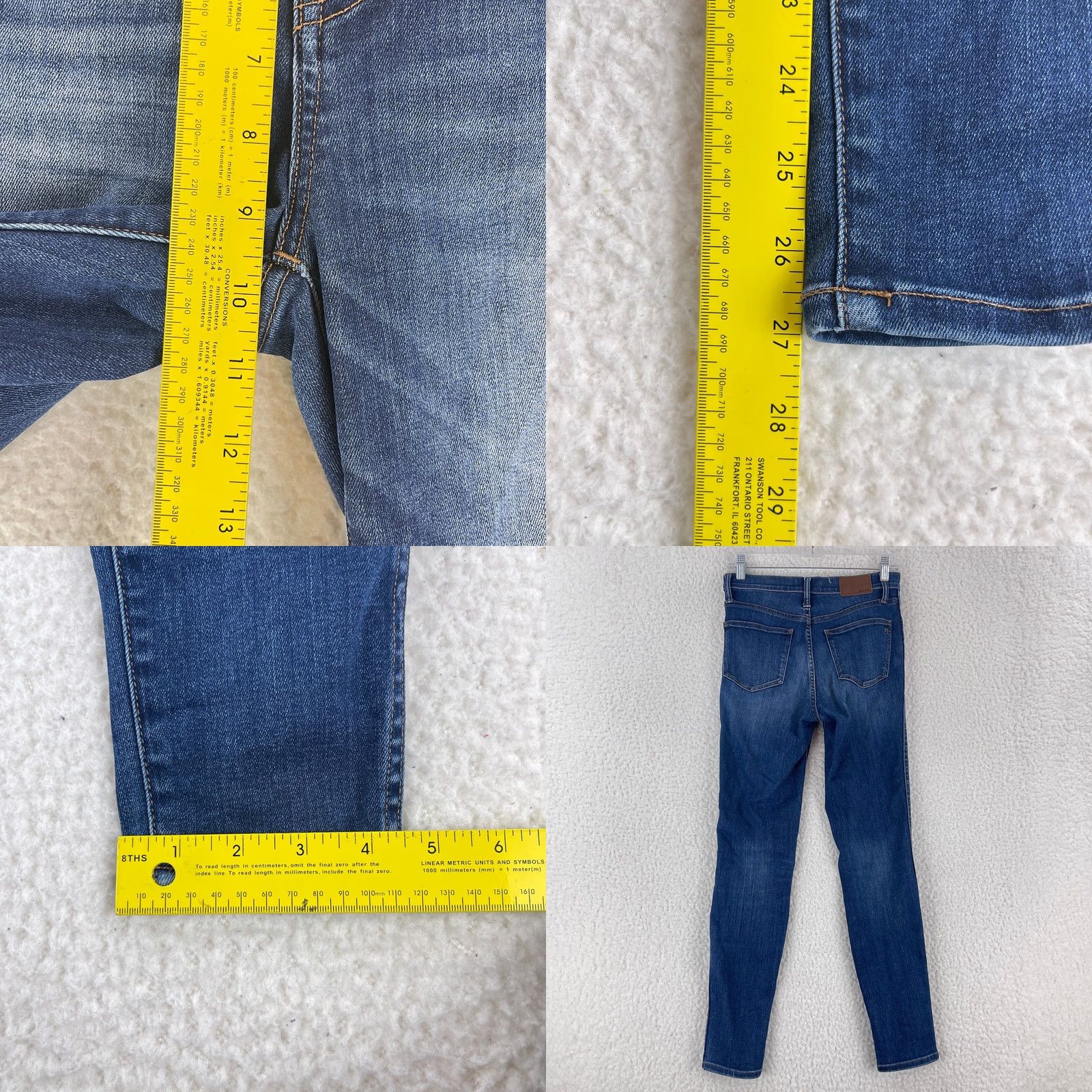 Madewell Madewell High-Rise Skinny Jeans Womens Size 26 Blue Denim Casual 10" Size 26" / US 2 / IT 38 - 8 Thumbnail