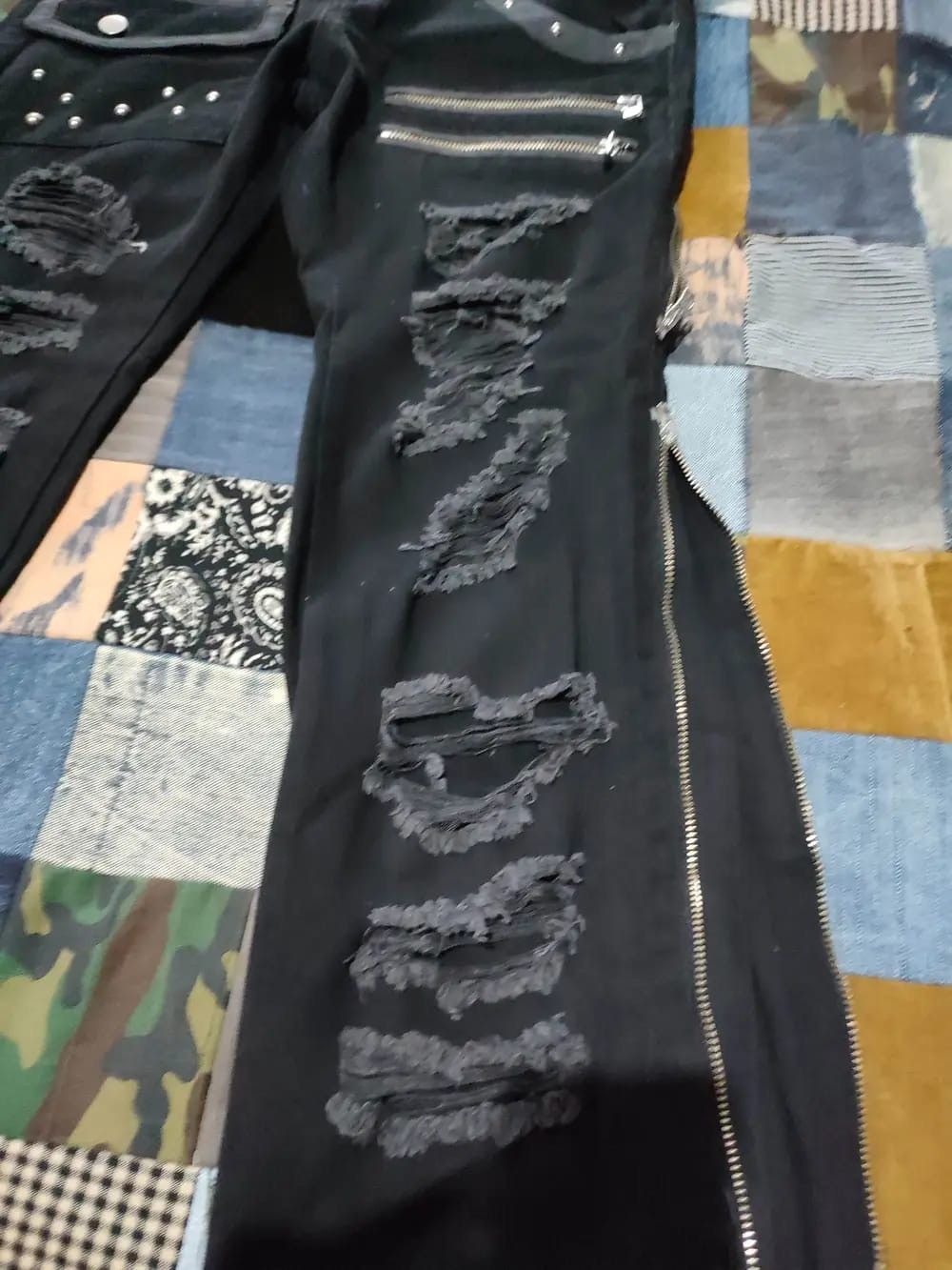 Japanese Brand Sex Pot Revenge Distressed Punk Zipper Pants Size US 29 - 5 Thumbnail