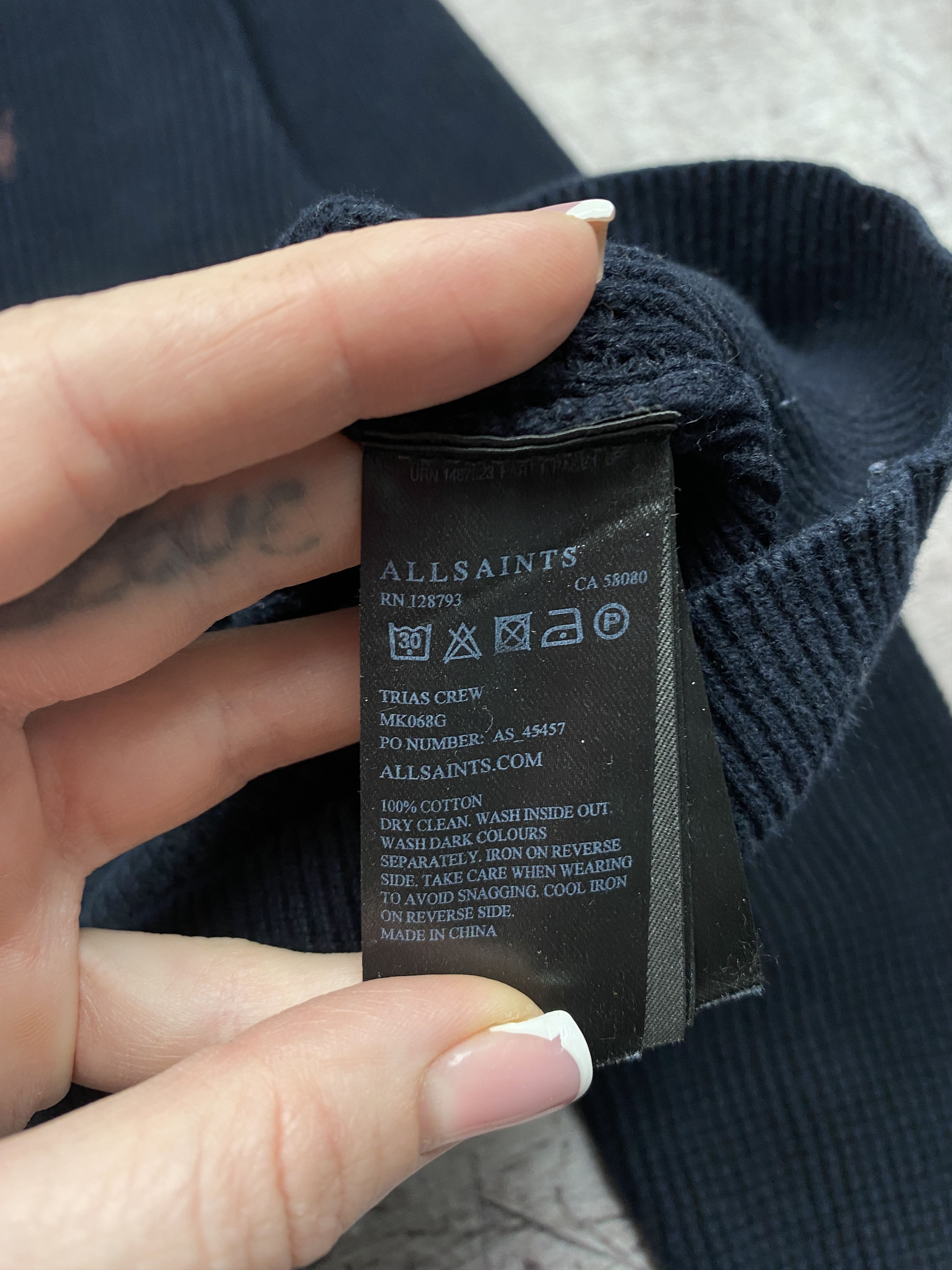 Allsaints Allsaint Vintage Mens Trias Crew Neck Knit Sweater Size US M / EU 48-50 / 2 - 5 Thumbnail