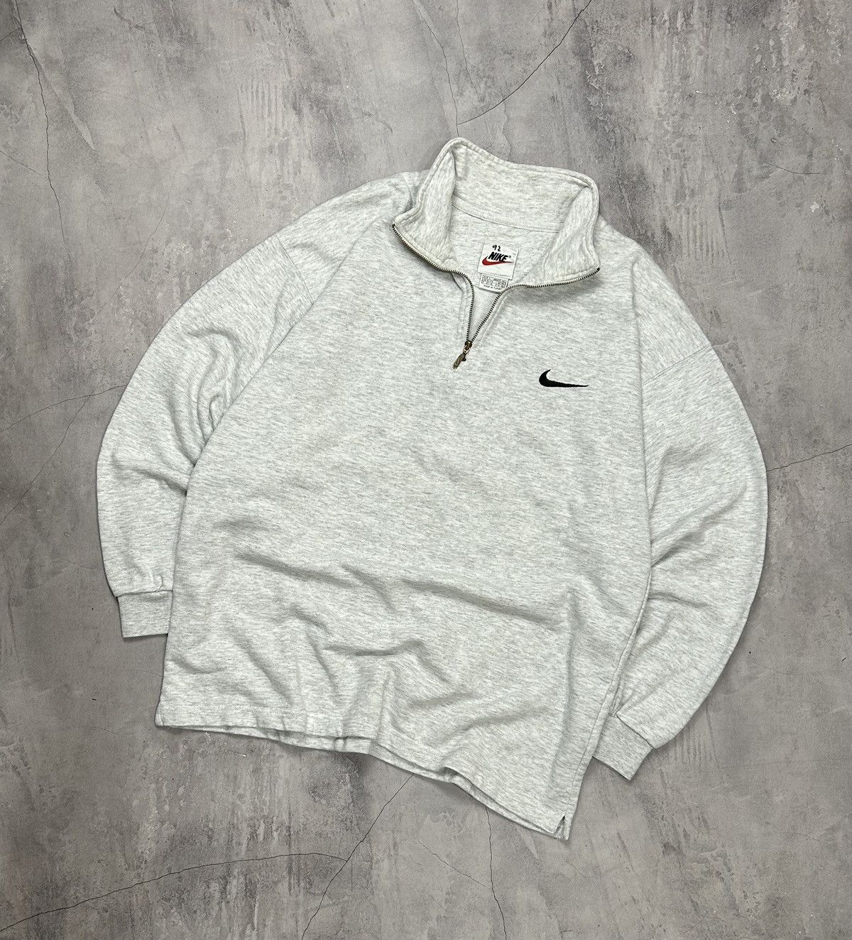 Nike × Vintage Vintage Nike center logo 1/4 zip up sweatshirt Size US L / EU 52-54 / 3 - 1 Thumbnail