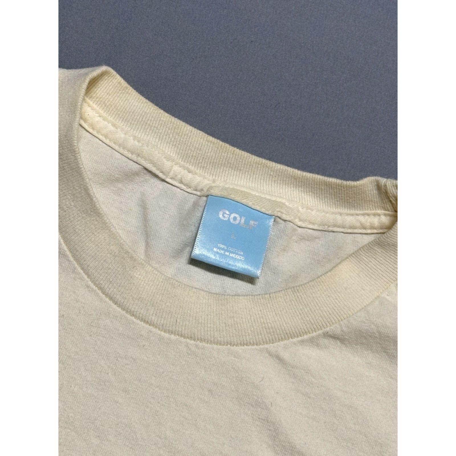 Golf Wang GOLF WANG T-Shirt Mens L Cream White Cotton Graphic Print Beige Short Sleeve Regular Shirt Size US L / EU 52-54 / 3 - 5 Thumbnail