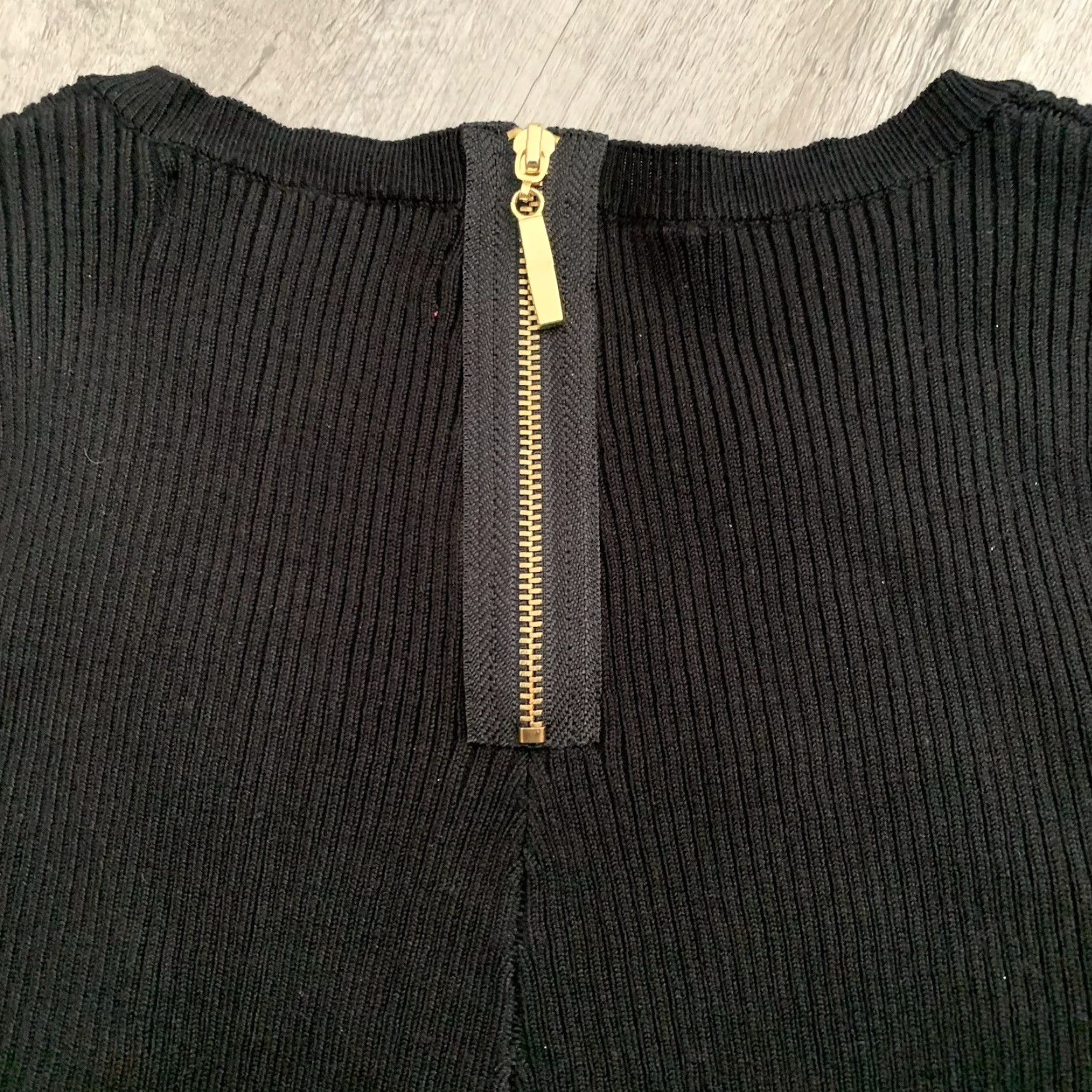 Vintage Catherine Malandrino Sweater Womens Small Black Ribbed Knit Pullover Back Zipper Size S / US 4 / IT 40 - 6 Thumbnail