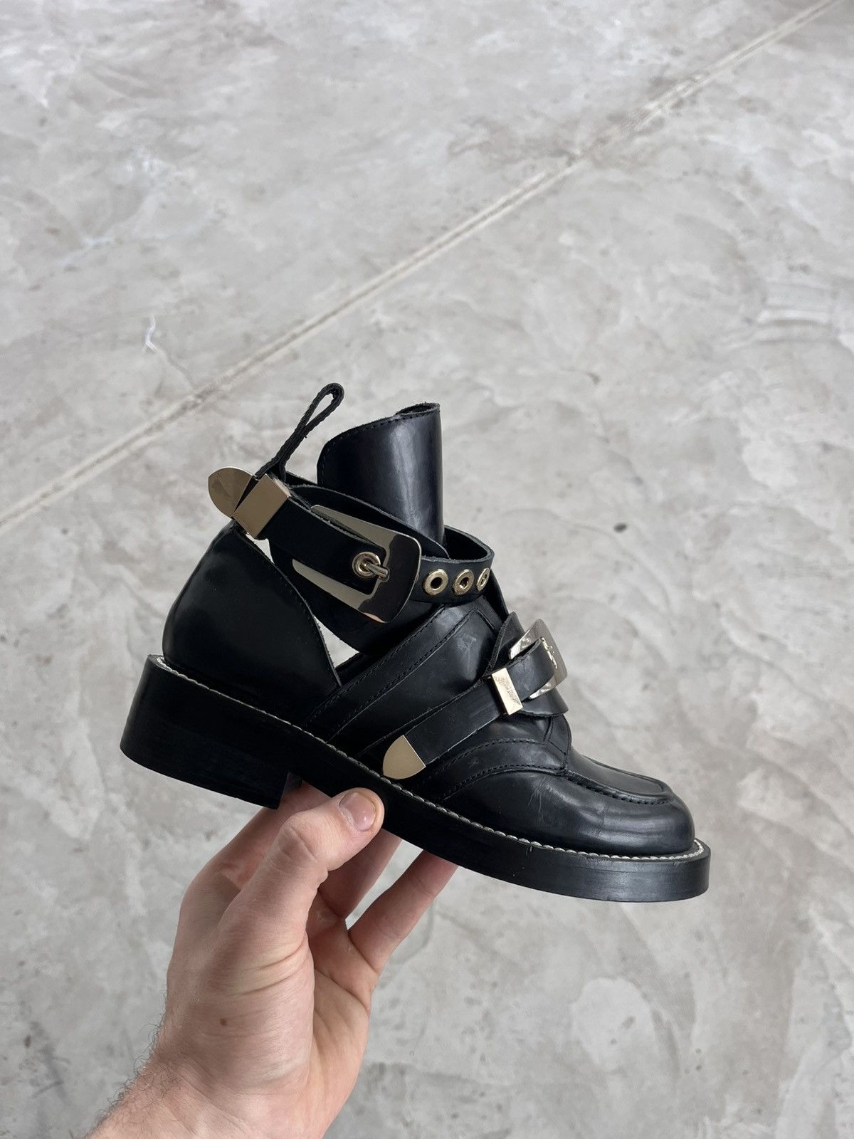 Balenciaga Vintage Balenciaga Ceinture Black Leather biker boots