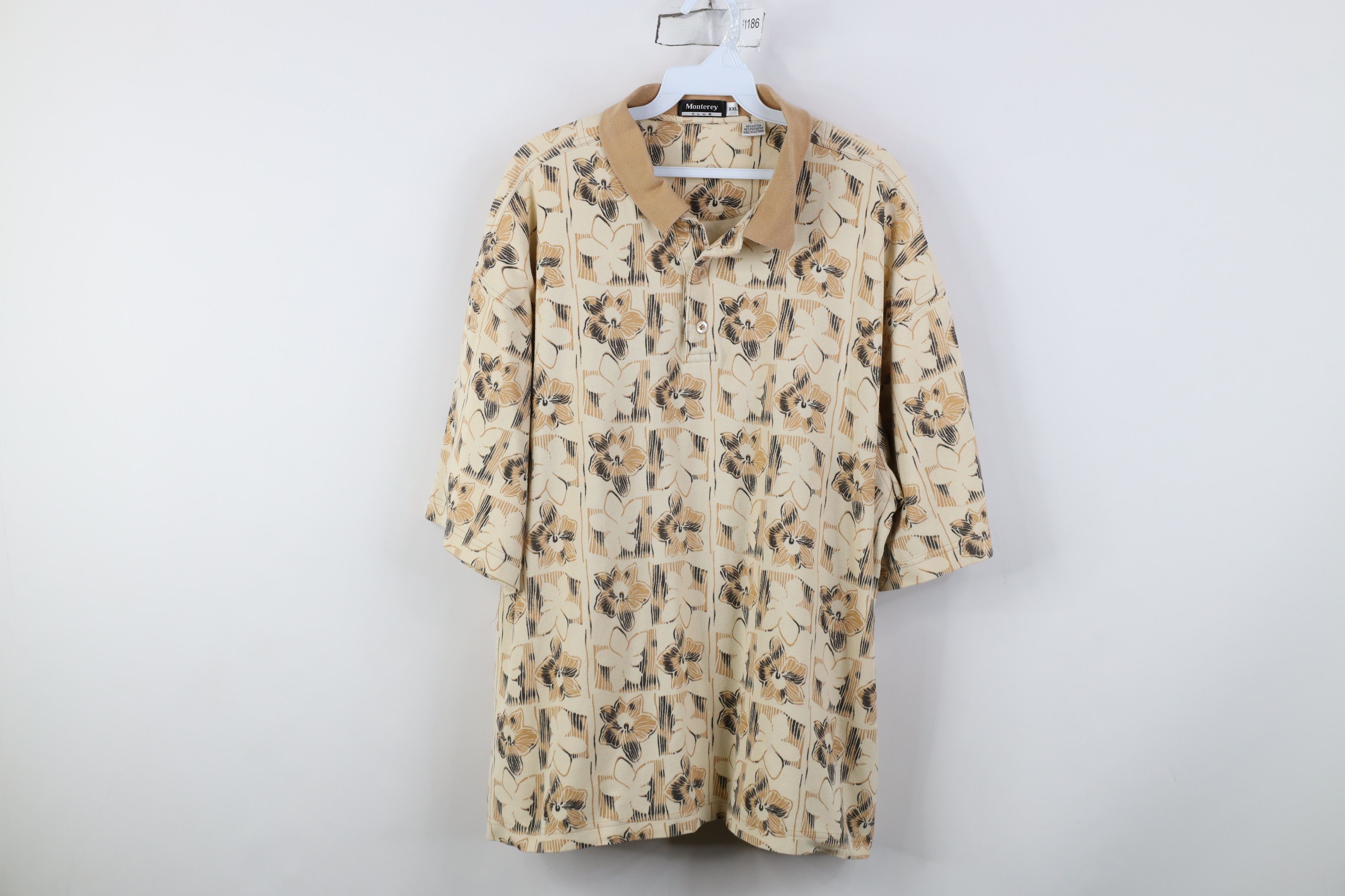 Vintage Vintage 90s Streetwear Hawaiian Golf Polo Shirt Beige Size US XXL / EU 58 / 5 - 1 Thumbnail