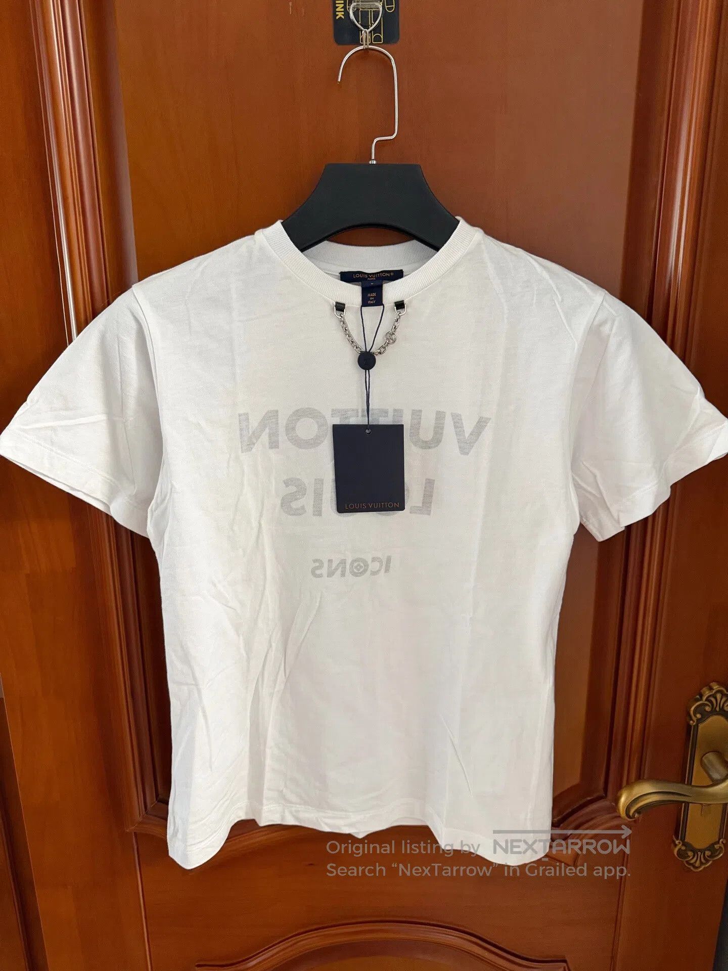 Louis Vuitton Louis Vuitton White Chain Letter Printed Short Sleeve T-Sh Size US S / EU 44-46 / 1 - 1 Thumbnail