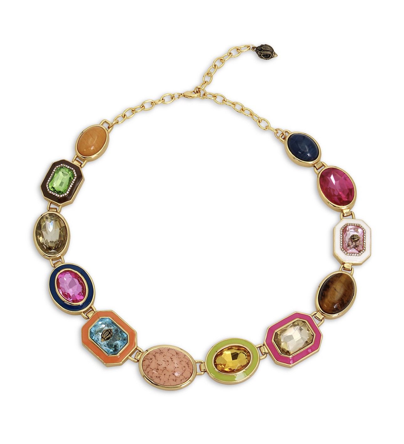 KURT GEIGER Signature Stone Gem Collar Necklace 18