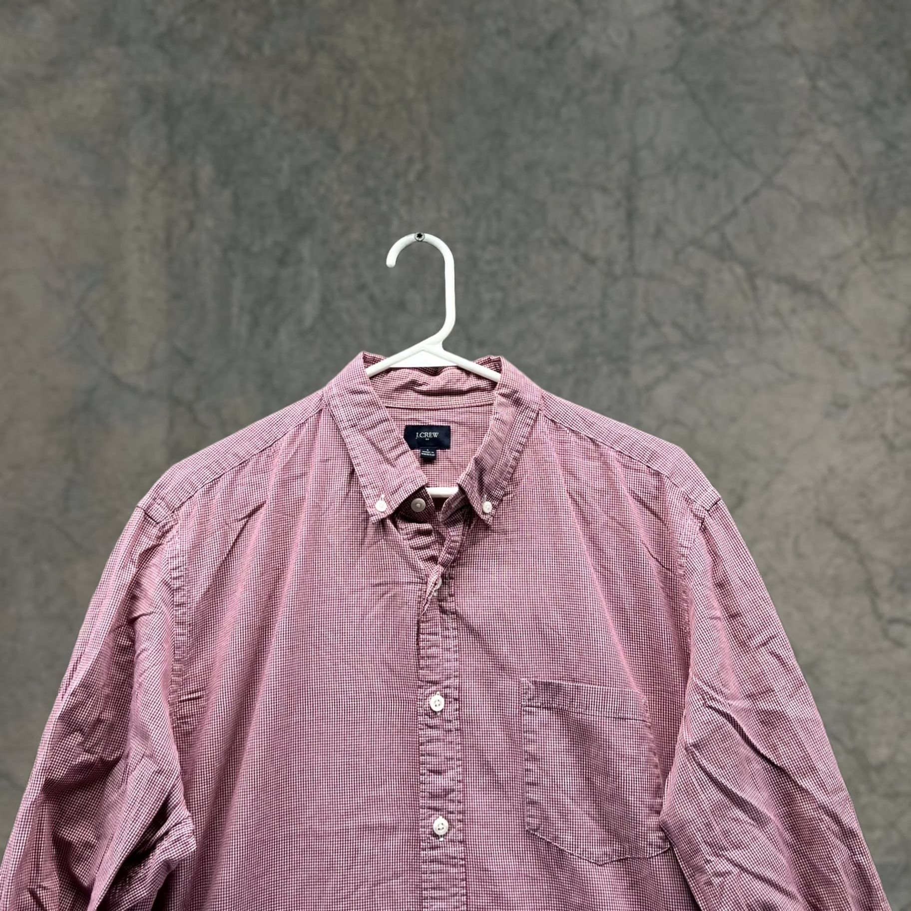J.Crew J. CREW Shirt Men Large Red Button-Down Gingham Pocket Casual Preppy Button-Up Regular Fit Shirt Size US L / EU 52-54 / 3 - 1 Thumbnail