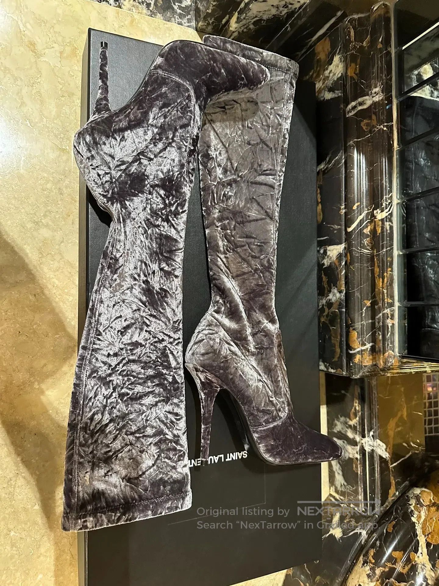 Yves Saint Laurent Saint Laurent Velvet Boots. Size US 6 / IT 36 - 5 Thumbnail