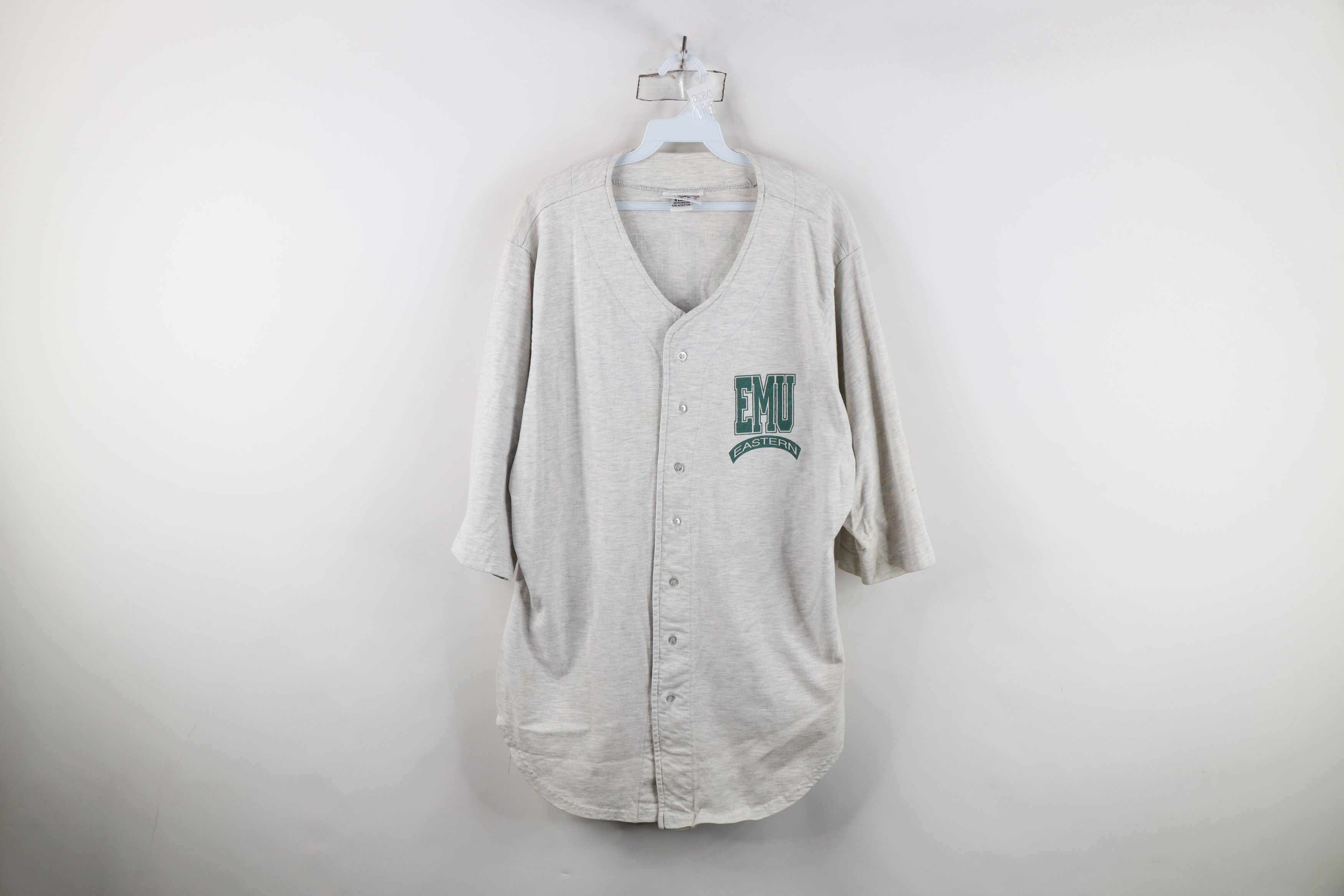 Vintage Vintage 90s Eastern Michigan University Baseball Jersey USA Size US XL / EU 56 / 4 - 1 Thumbnail