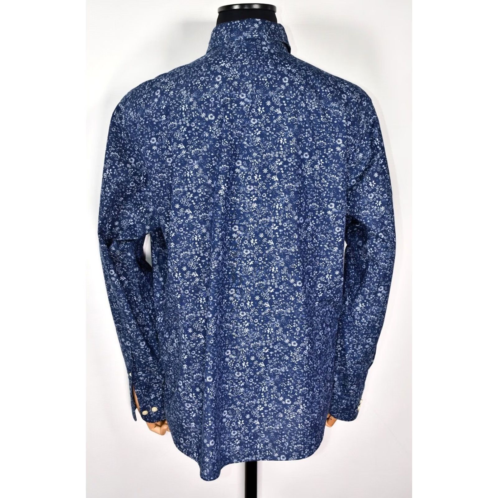 Hackett HACKETT LONDON Slim Fit Floral Blue Long Sleeve Shirt 2XL Men Button-Up Dress Shirt Size US XXL / EU 58 / 5 - 3 Thumbnail