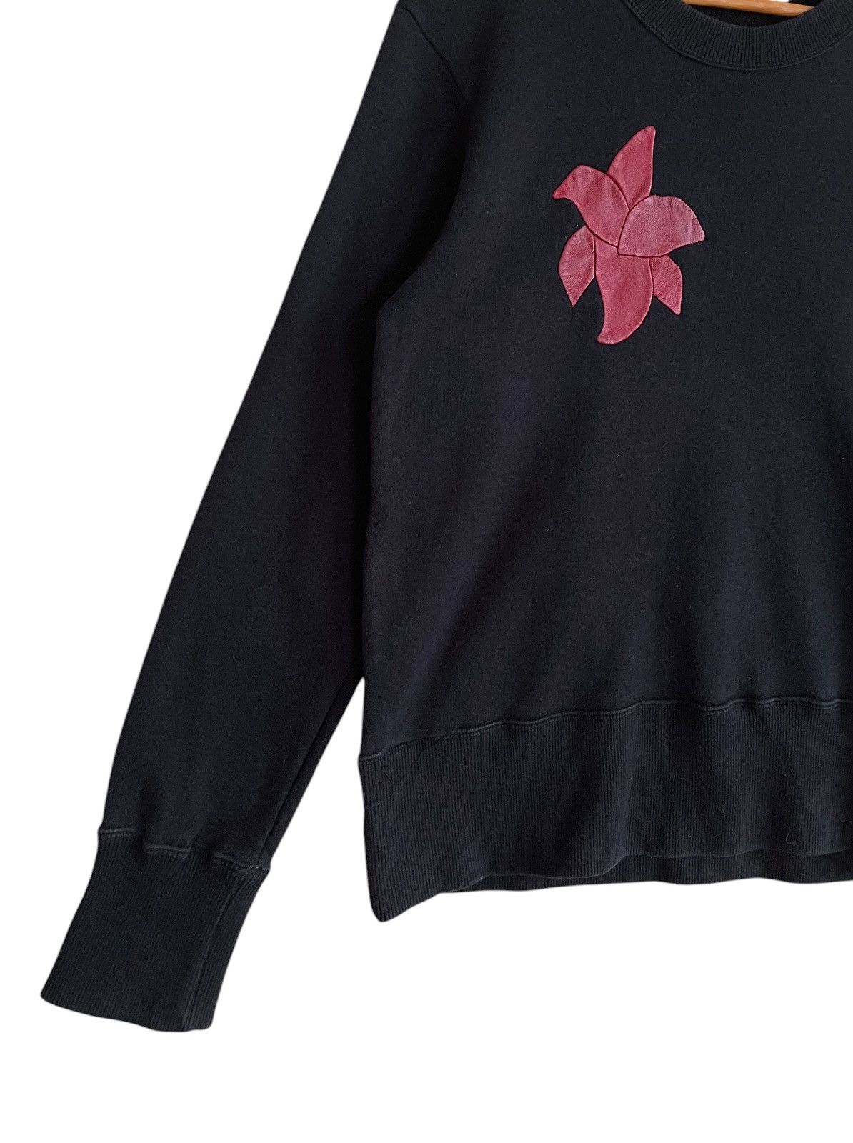 Yohji Yamamoto AW03 Yohji Yamamoto Pour Homme Leather Red Floral Sweatshirt Size US L / EU 52-54 / 3 - 3 Thumbnail