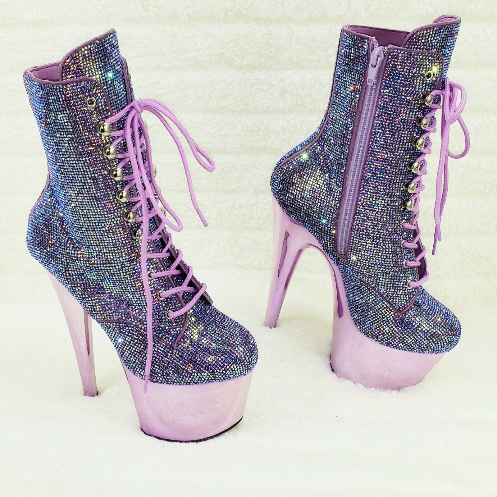 Other Adore 1020CHRS Bejeweled Purple Rhinestone 7" High Heel Plat Size US 11 / IT 41 - 8 Thumbnail