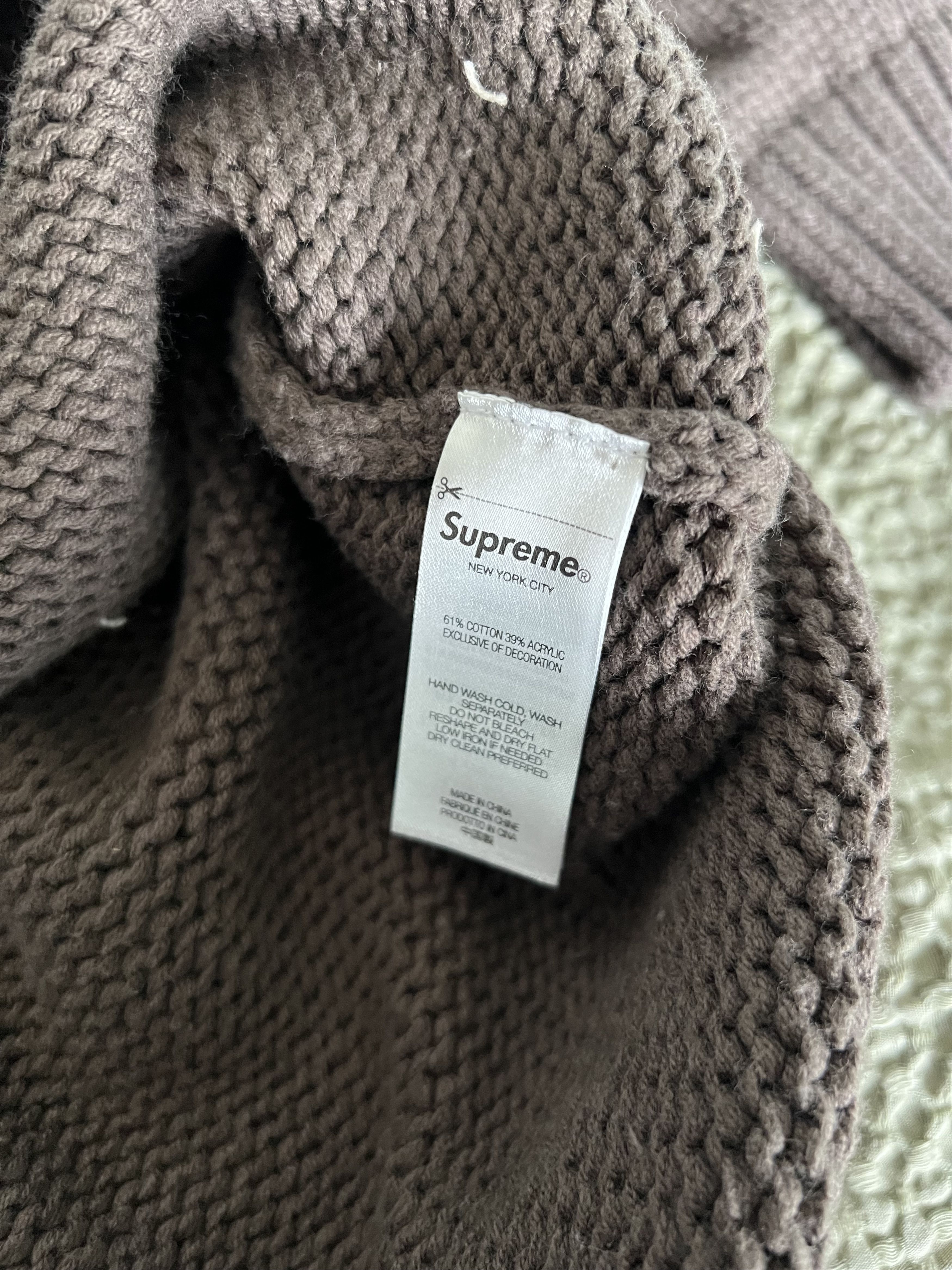 Buy Supreme Tonal Appliqué Sweater 'Brown' - SS25SK23 BROWN