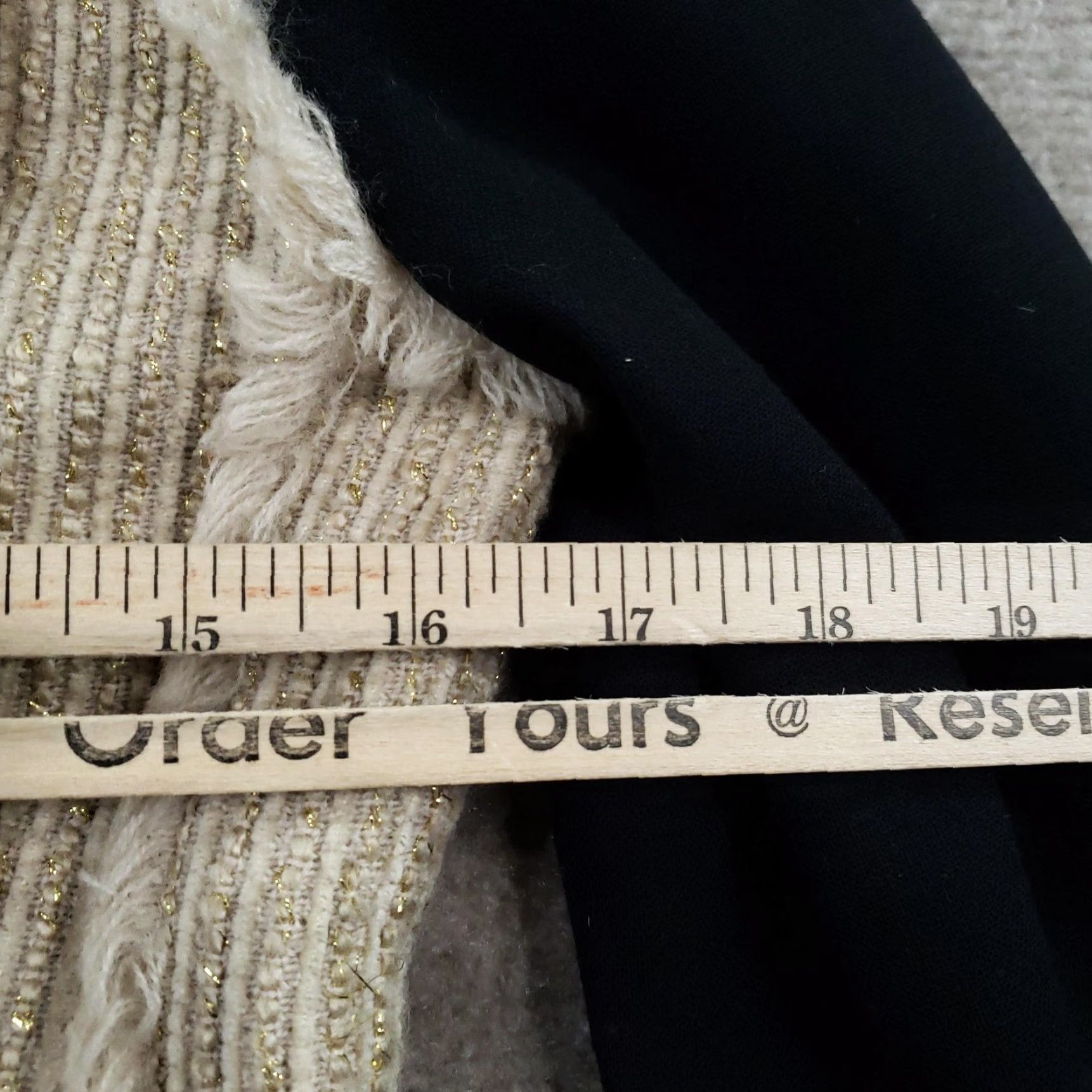 Tory Burch Tory Burch Jacket Womens 2 Beige Tweed Rhinestone Embellished Open Front Size XS / US 0-2 / IT 36-38 - 3 Thumbnail