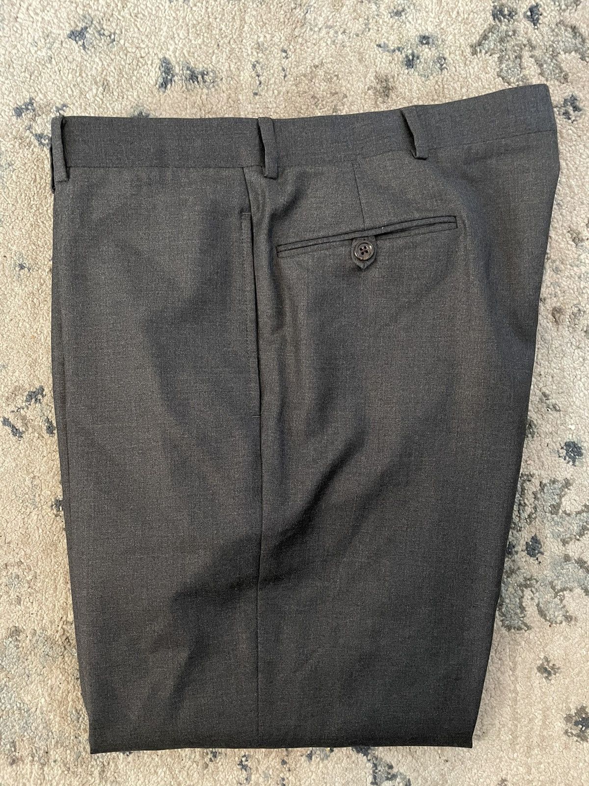 Extrafine Wool Flannel Flat Front Trouser