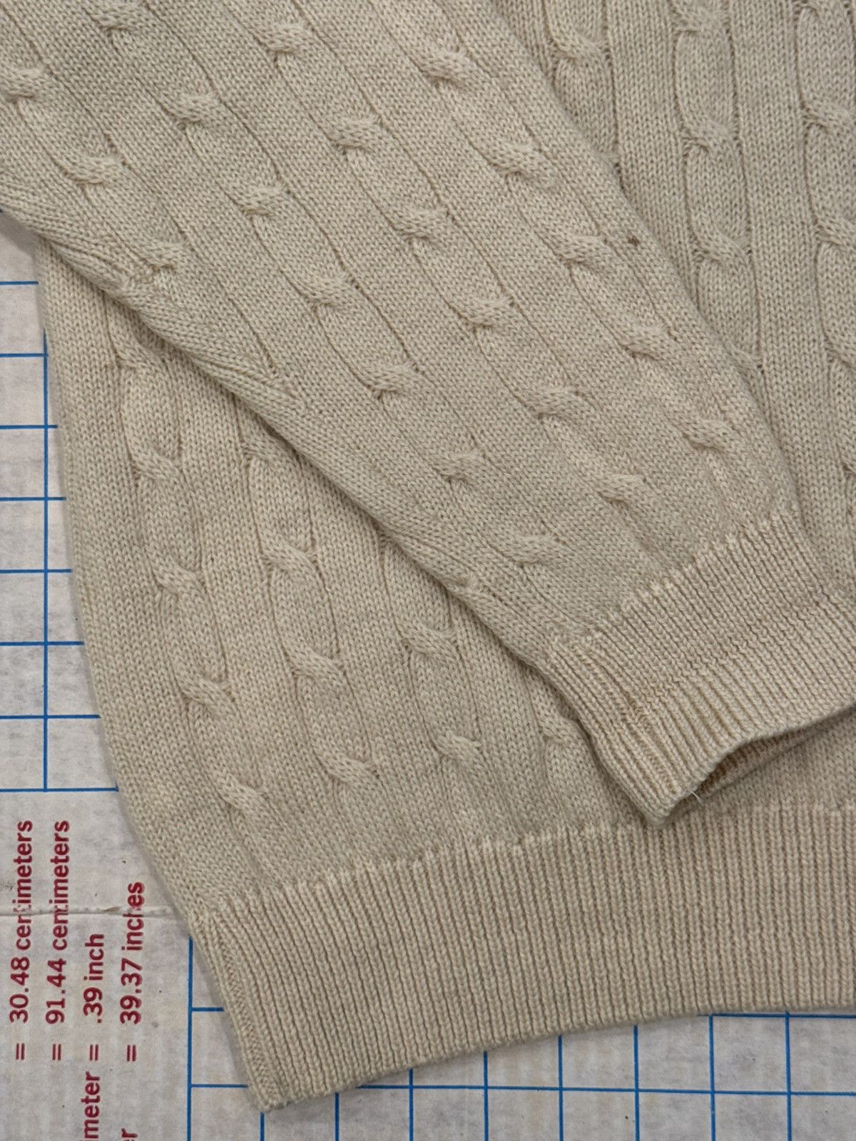 Pendleton Vintage Pendleton Cream Cable Knit V Neck Sweater Mens Large Size US L / EU 52-54 / 3 - 9 Thumbnail