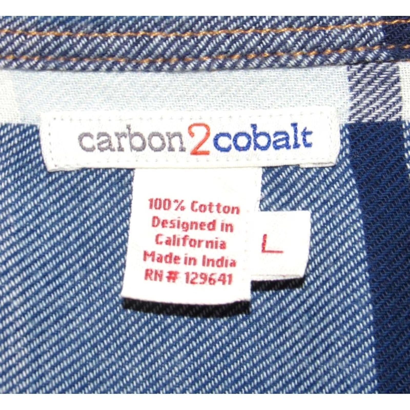 Carbon2Cobalt CARBON2COBALT Blue White Long Sleeve Button Down Shirt Large L Mens Color Blue Size US L / EU 52-54 / 3 - 3 Thumbnail