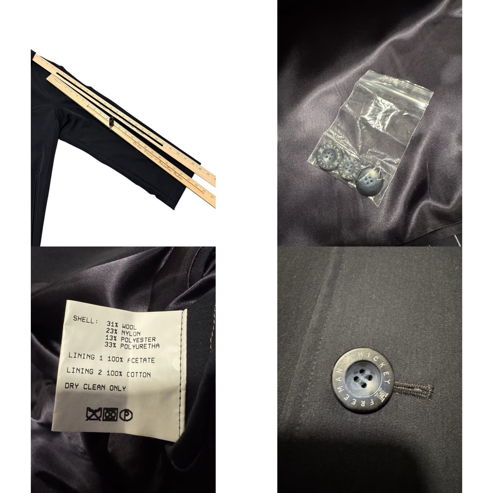 Vintage Hickey Freeman Double Breasted Trench Coat Black Wool Blend Men’s Medium Raglan Jacket/Coat Size US M / EU 48-50 / 2 - 11 Thumbnail