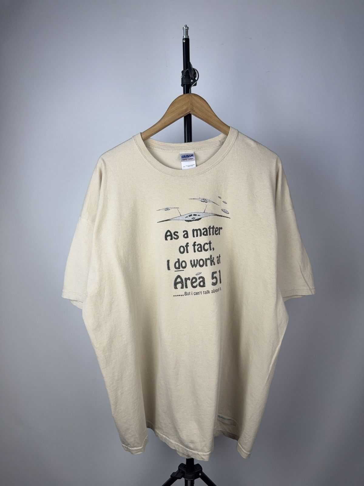 Vintage 90s Humor Area 51 Military Army B2 Tee Shirt
