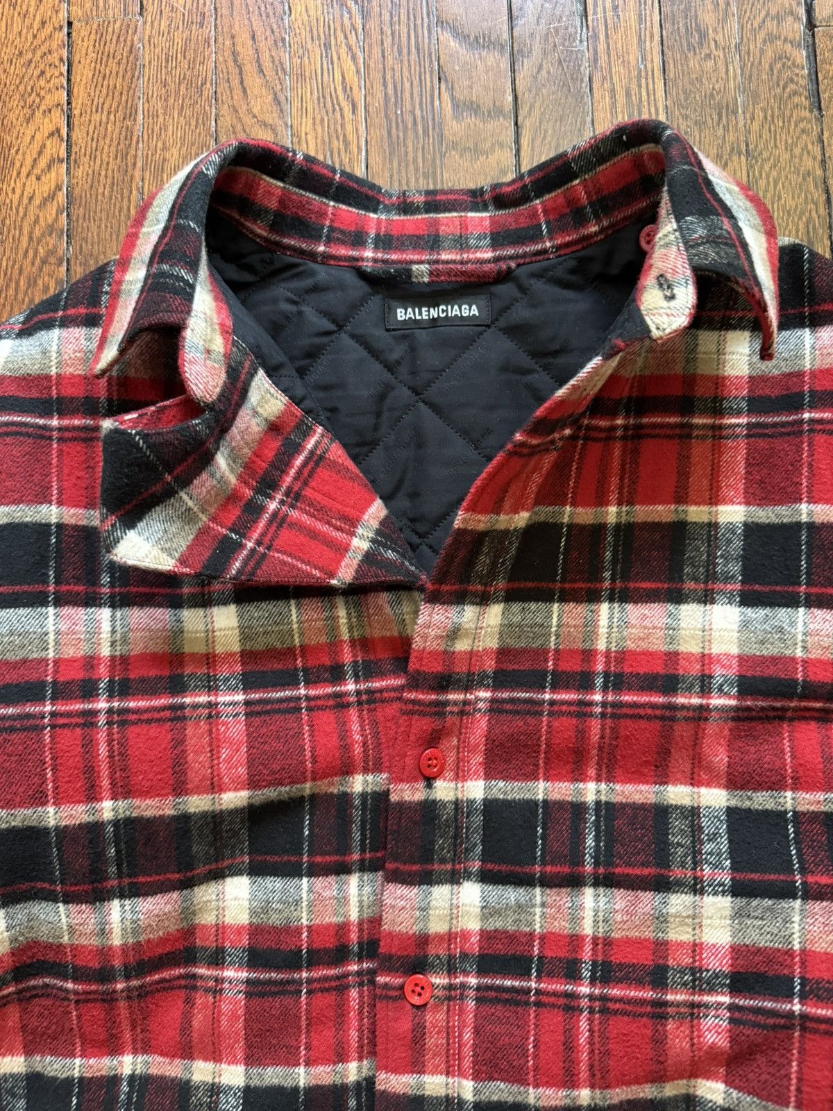 Balenciaga BALENCIAGA PADDED LINED FLANNEL JACKET Size US XL / EU 56 / 4 - 2 Thumbnail