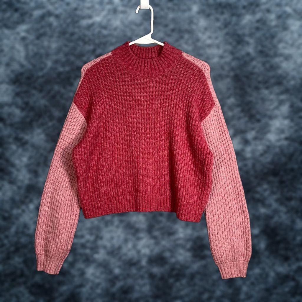 Vans Vans Womens XS Cropped Two-Tone Pink Ribbed Knit Sweater Pullover Size XS / US 0-2 / IT 36-38 - 1 Thumbnail