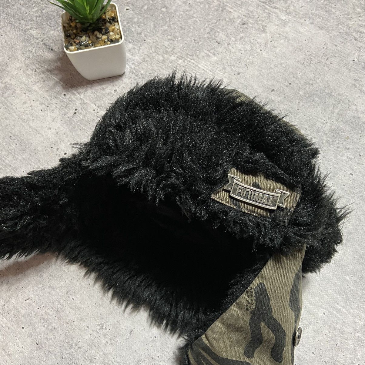Vintage 📌 Vintage Y2K Animal Surf Camo Ushanka Hat Size ONE SIZE - 4 Thumbnail
