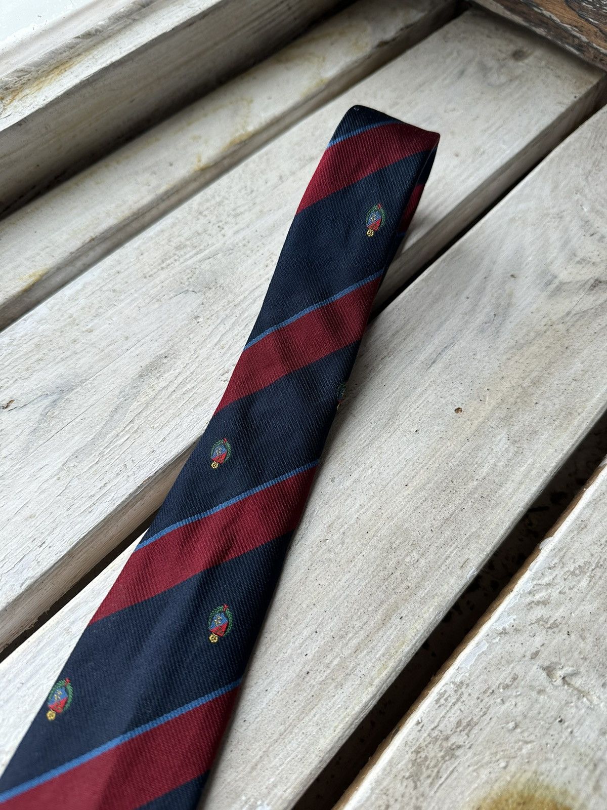 Burberry × Vintage 🚨Vintage 90s Burberrys Embroidered LOGO tie monogram RARE Size ONE SIZE - 9 Thumbnail