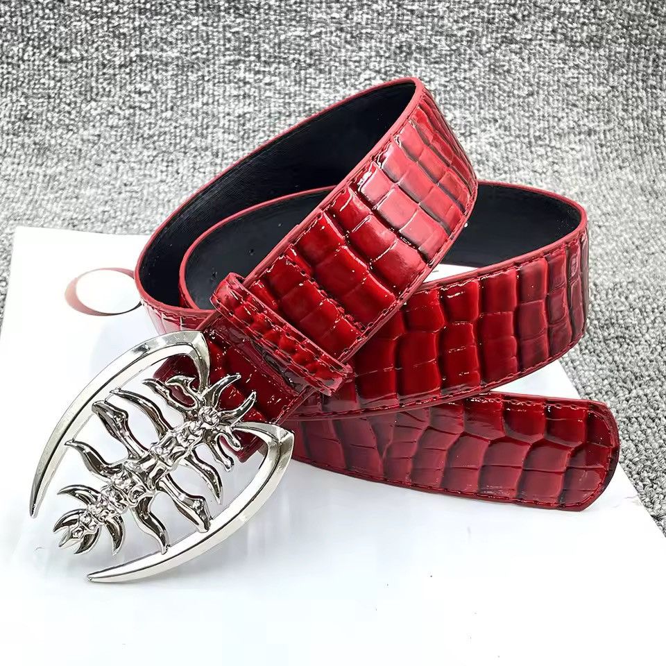 Other Y2K Punk Style Grunge Buckle PU Leather Belt Size 32 - 3 Thumbnail