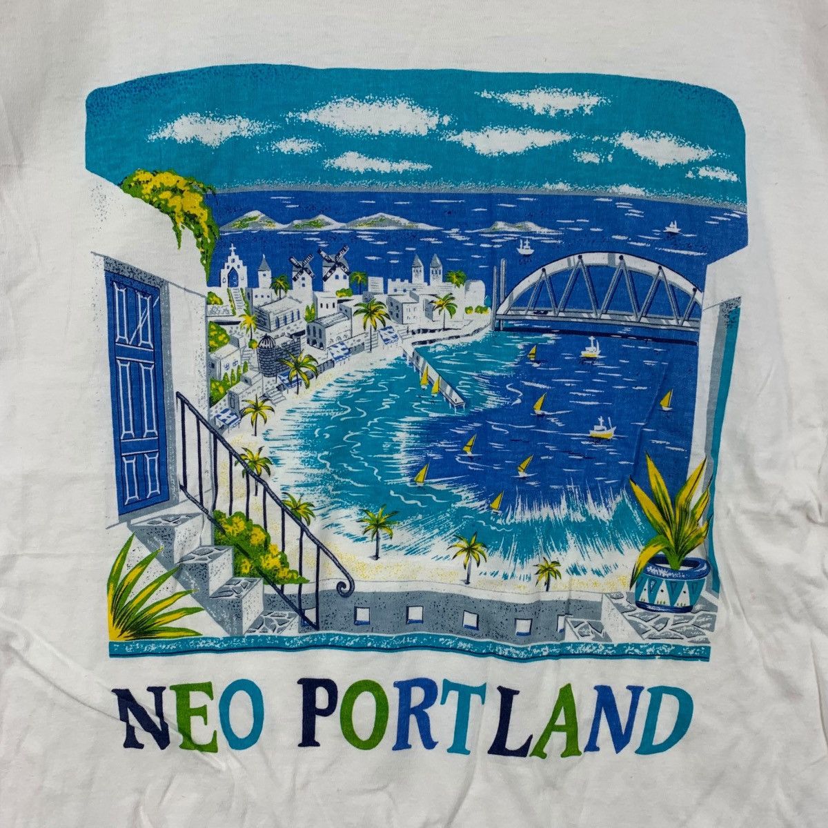 Vintage Vintage 90’ NEO PORTLAND Painting Illustration Art Tee Shirt Size US L / EU 52-54 / 3 - 3 Thumbnail