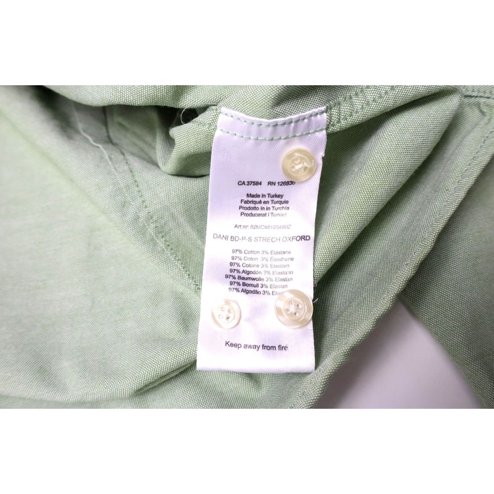 J.Lindeberg J.Lindeberg Dani BD-P-S Stretch Oxford Shirt Men's MEDIUM Green Button-Down Shirt Size US M / EU 48-50 / 2 - 8 Thumbnail
