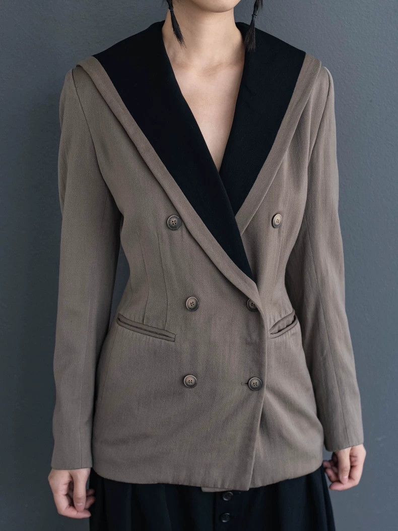 1980s KENZO Vintage Navy Collar Coat - dmc