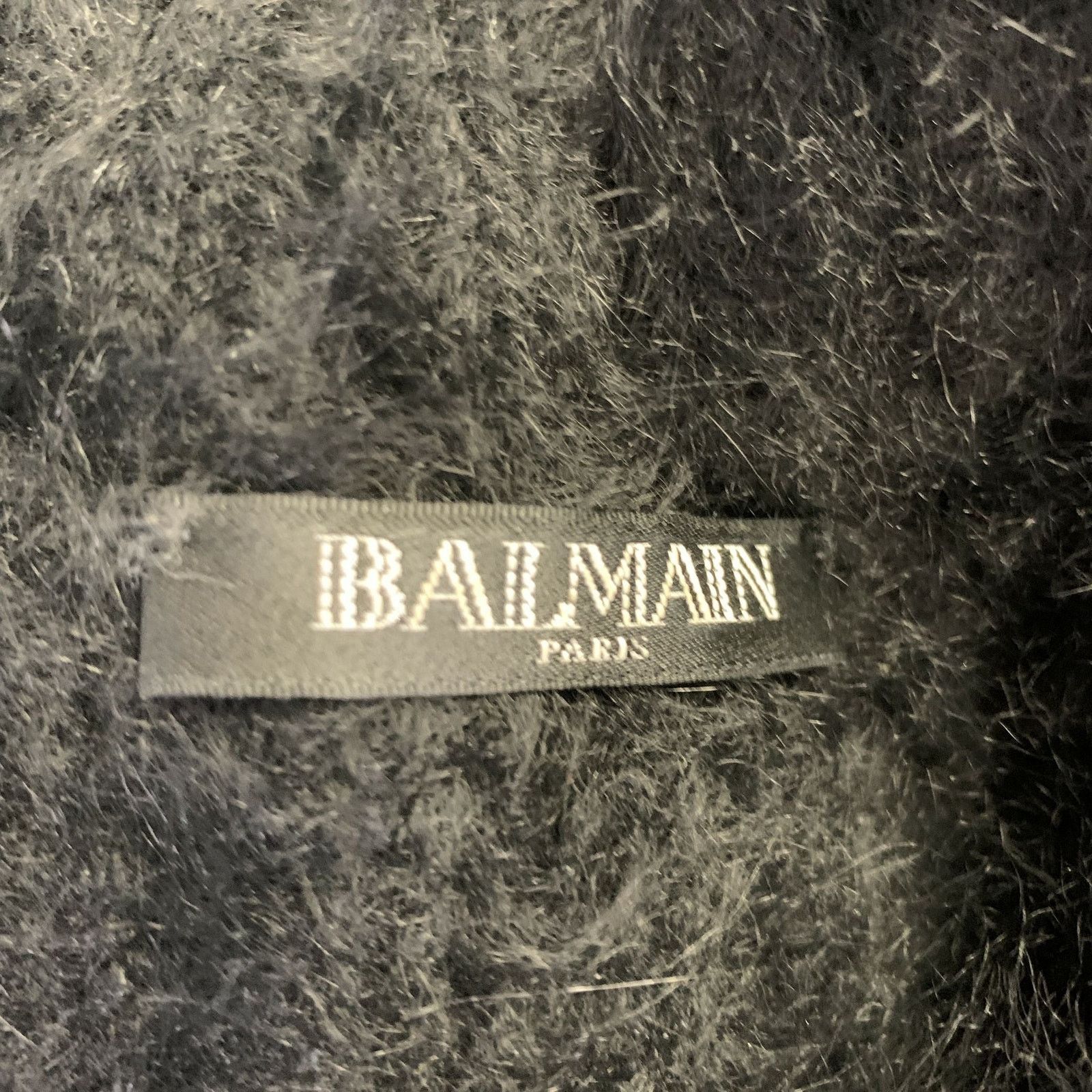Balmain BALMAIN Size 6 Black Silver Angora Woven Pull On Sweater Size M / US 6-8 / IT 42-44 - 6 Thumbnail