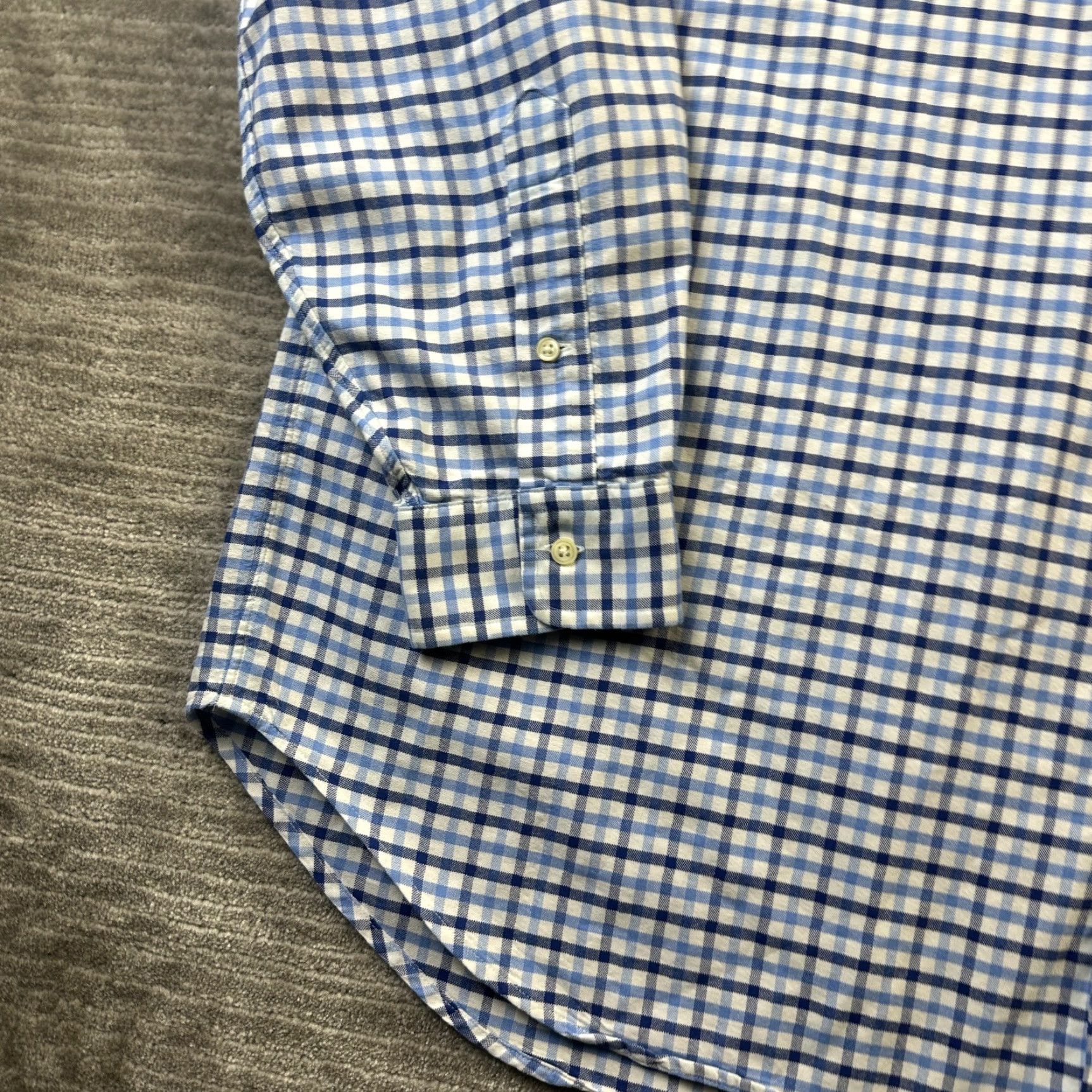 Polo Ralph Lauren Ralph Lauren Shirt Mens 2XB 2XL Big Blue Button Up Flesh Pony Oxford Plaid Cotton Button-Up Casual Formal Size US XXL / EU 58 / 5 - 6 Thumbnail