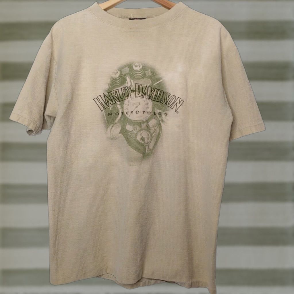 Harley Davidson VINTAGE Harley-Davidson Shirt L Men Tan 100% Cotton Ribbed Knit Baltimore Biker Graphic 1990s T-Shirt Short Sleeve Crew Neck Size US L / EU 52-54 / 3 - 1 Thumbnail