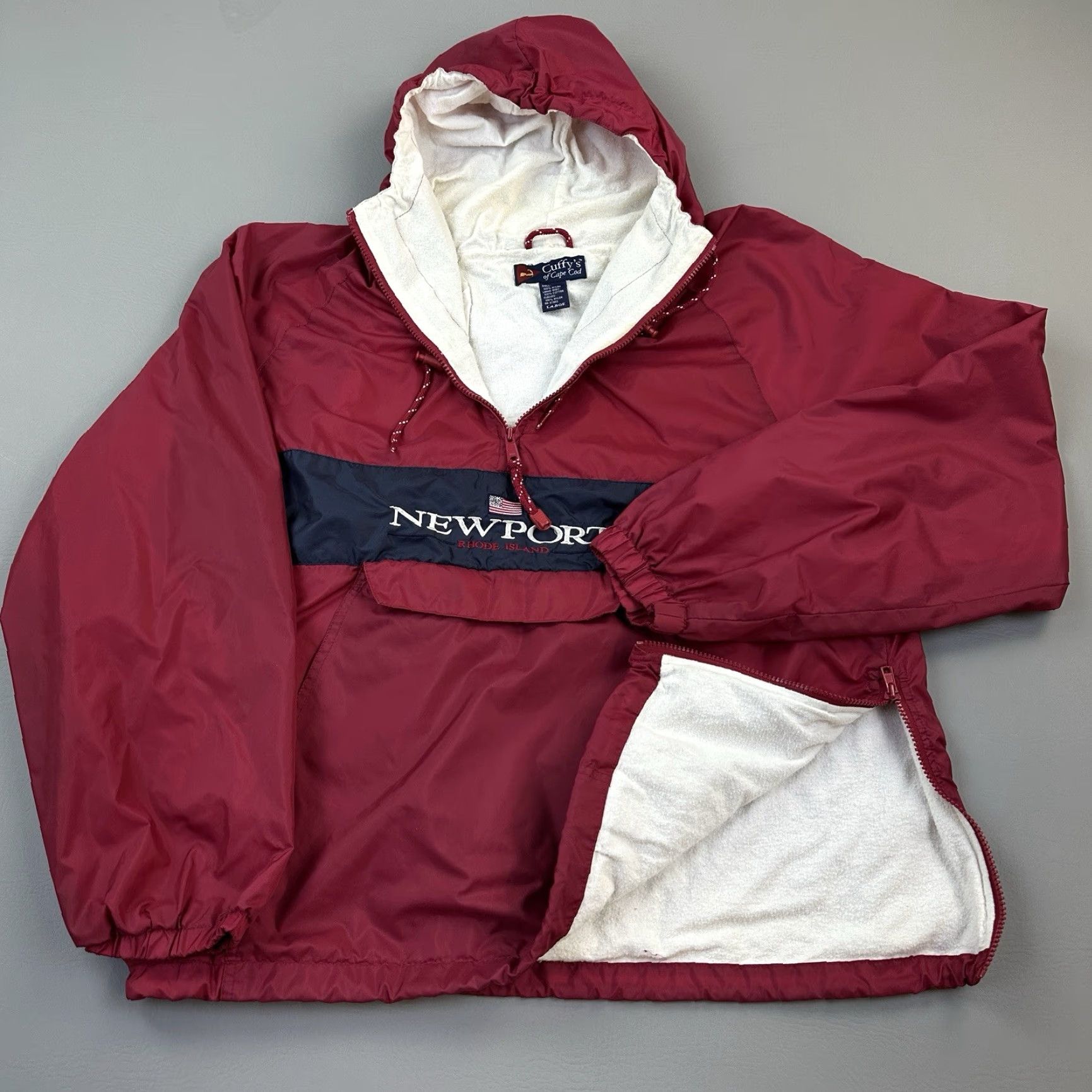 Vintage VINTAGE Woolrich Jacket Mens L Red 1/2 Zip Fleece Lined Anorak Capecod Cuffys Of 90s Outdoor Windbreaker Sized Regular Size US L / EU 52-54 / 3 - 3 Thumbnail