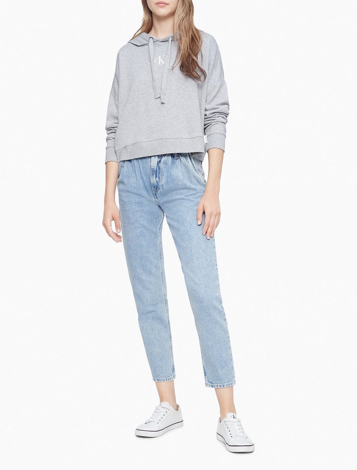 Calvin Klein Calvin Klein Micro Monogram Logo Cropped Hoodieq Size L / US 10 / IT 46 - 1 Thumbnail