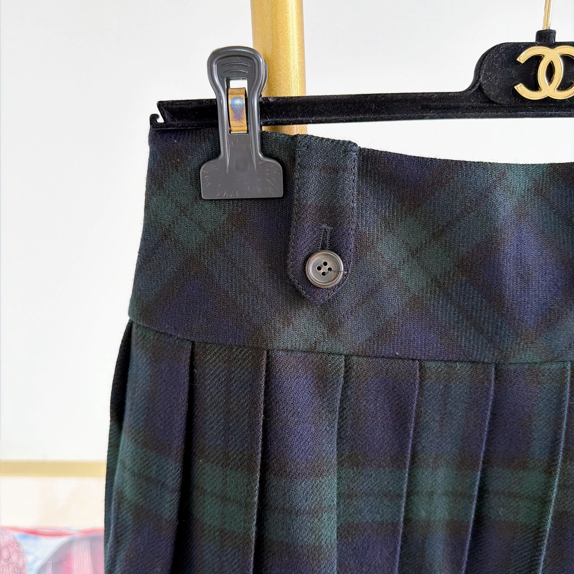 Miu Miu MIU MIU Checkered Color-Blocked Wool Pleated Skirt 36 Size 25" / US 0 / IT 36 - 3 Thumbnail