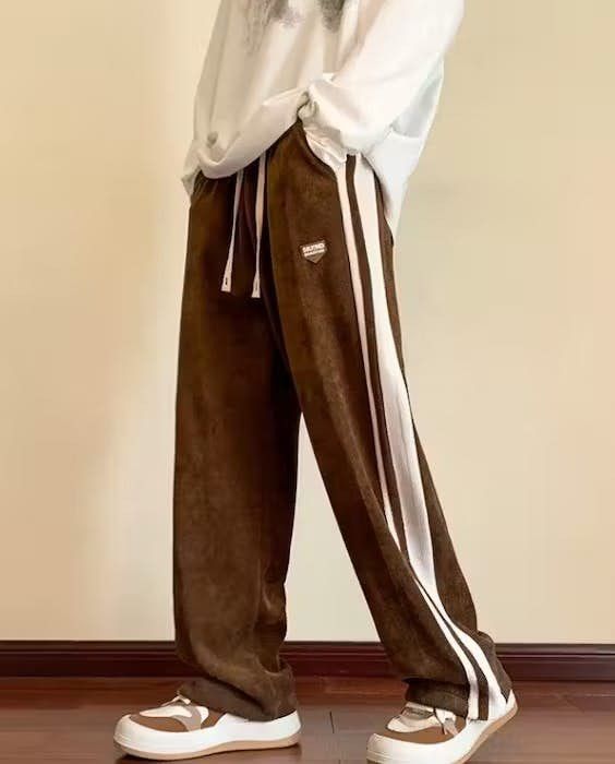 Japanese Brand Brown Color Baggy Striped Sweatpants Size US 32 / EU 48 - 4 Thumbnail
