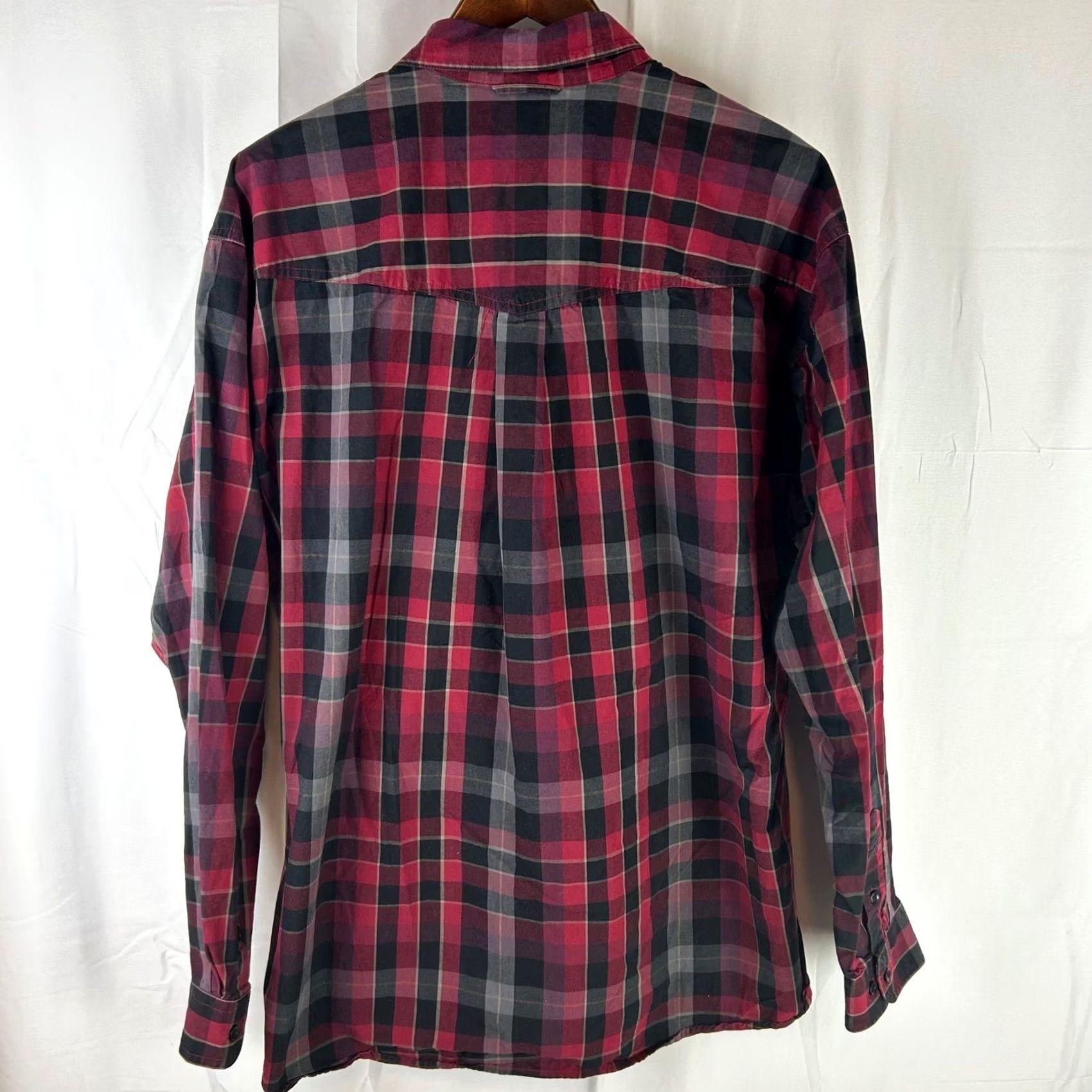 Roper Roper Plaid Button-Down Shirt Mens XL Red Black Long Sleeve Western Cowboy Size US XL / EU 56 / 4 - 7 Thumbnail