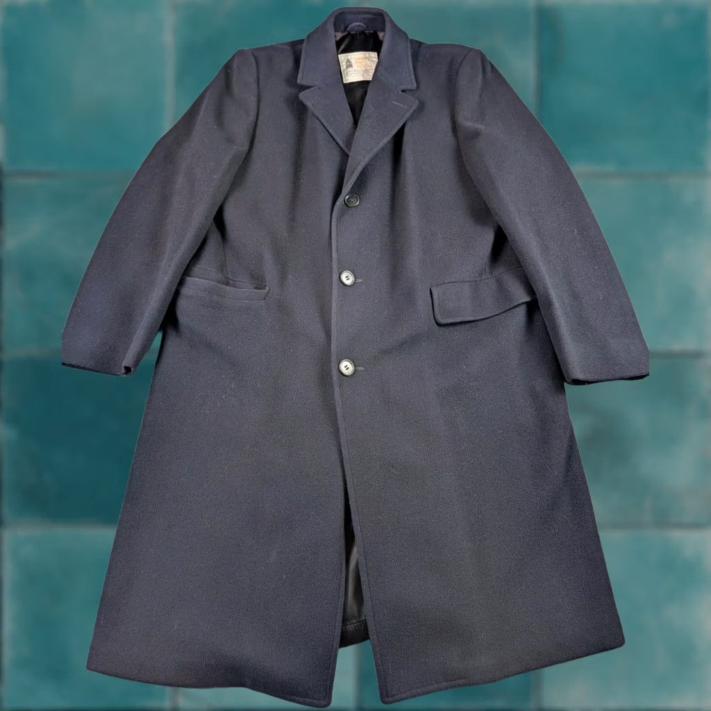 London Fog London Fog Coat Overcoat Men 44R Wool Charcoal Navy Double Breasted Button City Classic 90s Trend Mens Size US S / EU 44-46 / 1 - 1 Thumbnail
