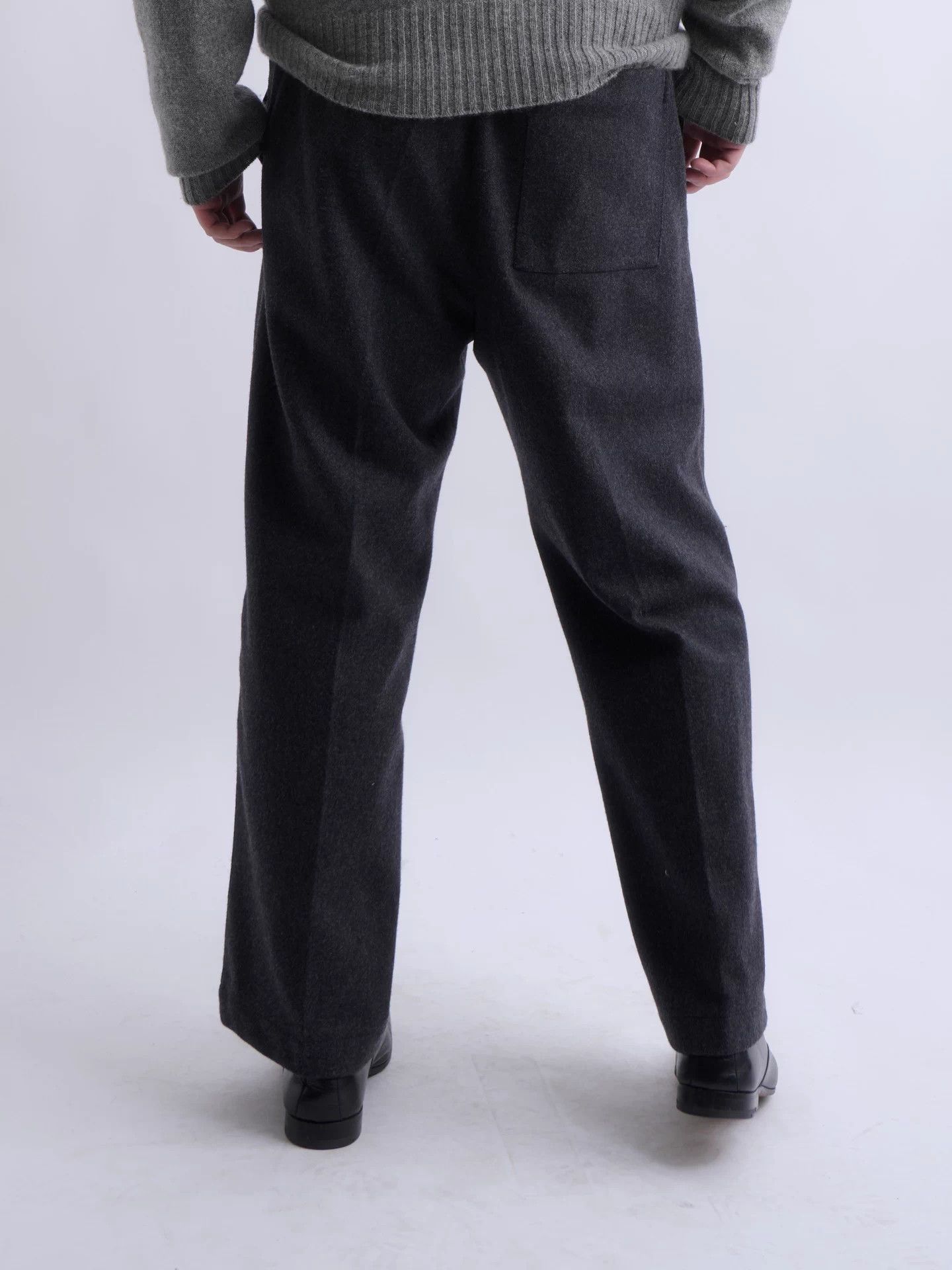 OAMC OAMC Dark Gray Wool Drawstring Straight Pants Vintage Size US 34 / EU 50 - 4 Thumbnail