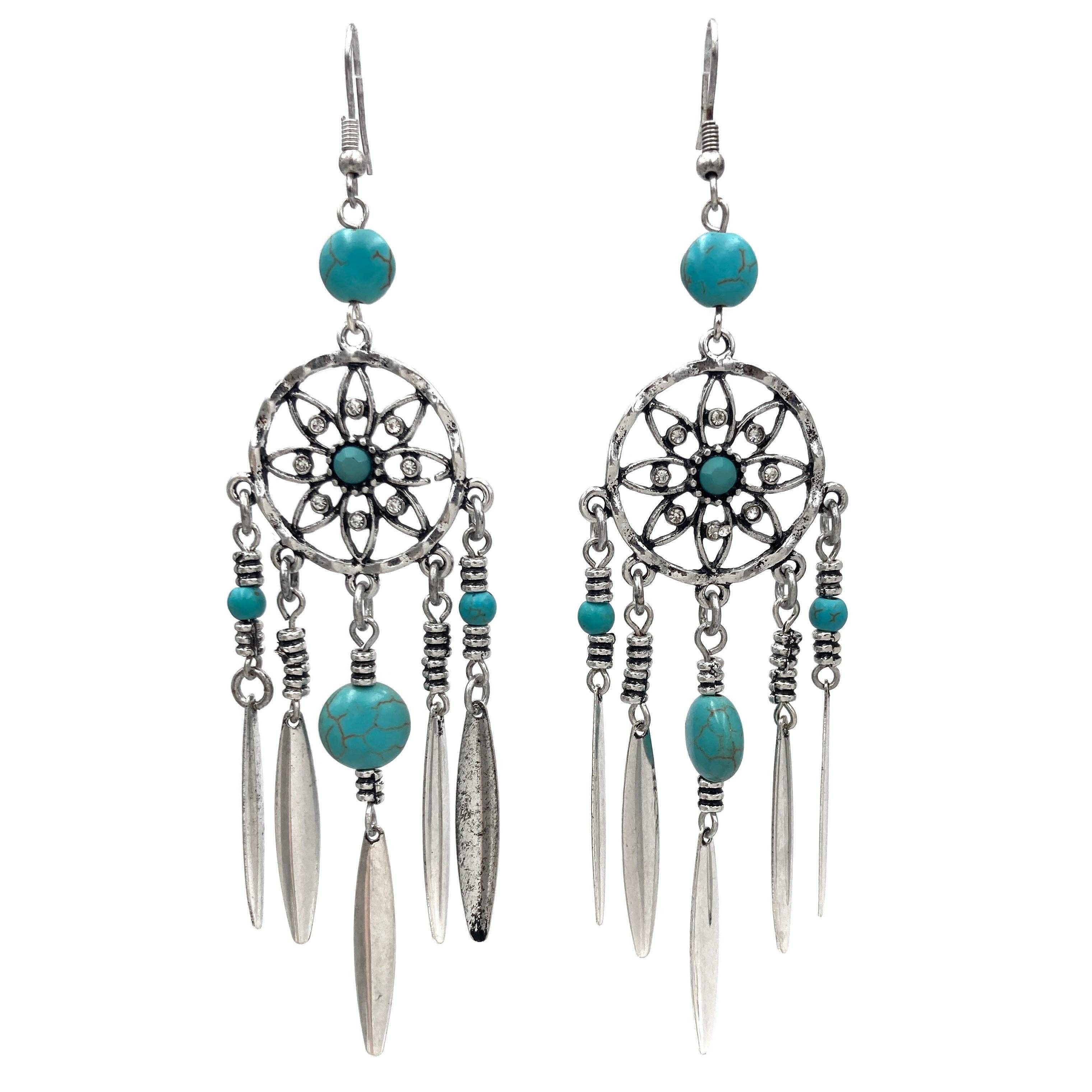 Other Bohemian Hippie Chic Dream Catcher Feather Drop Earrings | G Size ONE SIZE - 4 Thumbnail