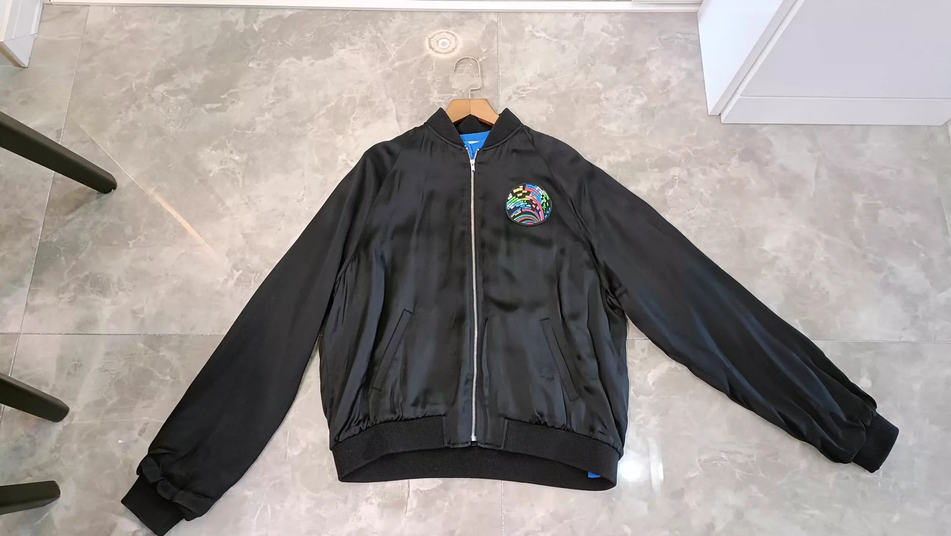 Saint Laurent Paris Shark Embroidered Baseball Jacket